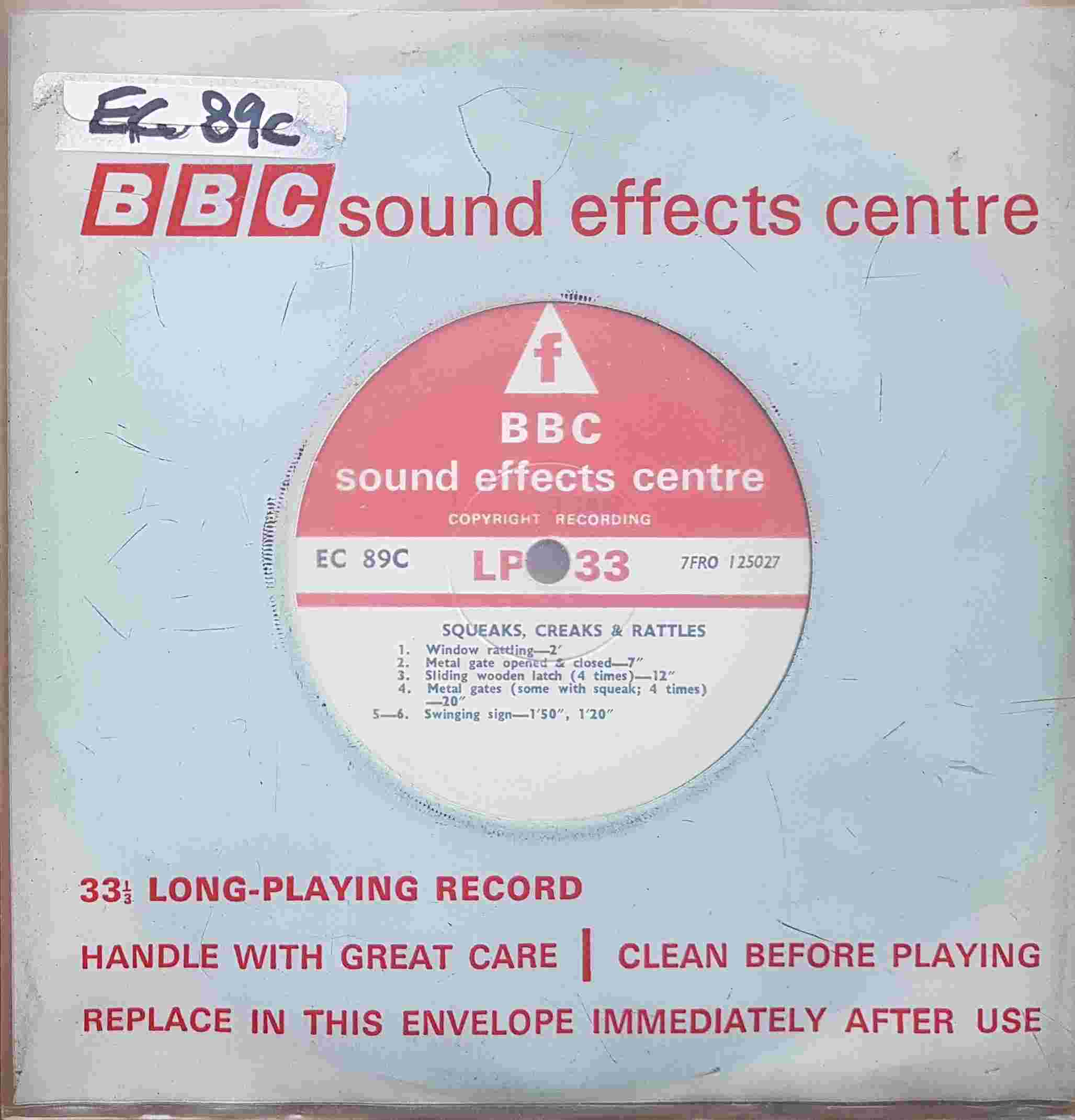 Picture of EC 89C Squeaks, creaks & rattles by artist Not registered from the BBC records and Tapes library