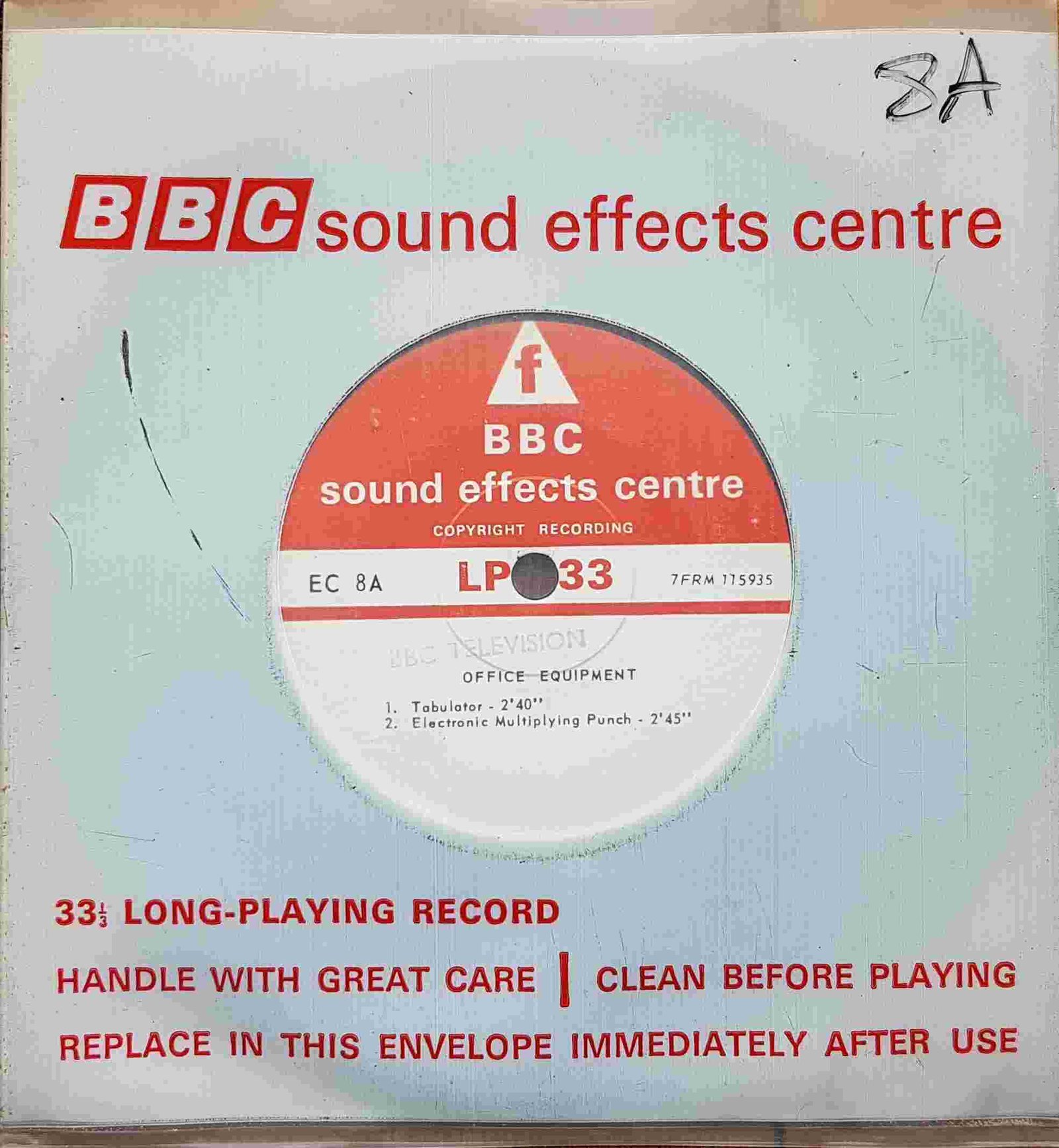 EC 8A Office equipment Not registered from the BBC singles - Records and Tapes library Picture of EC 8A Office equipment by artist Not registered from the BBC singles - Records and Tapes library