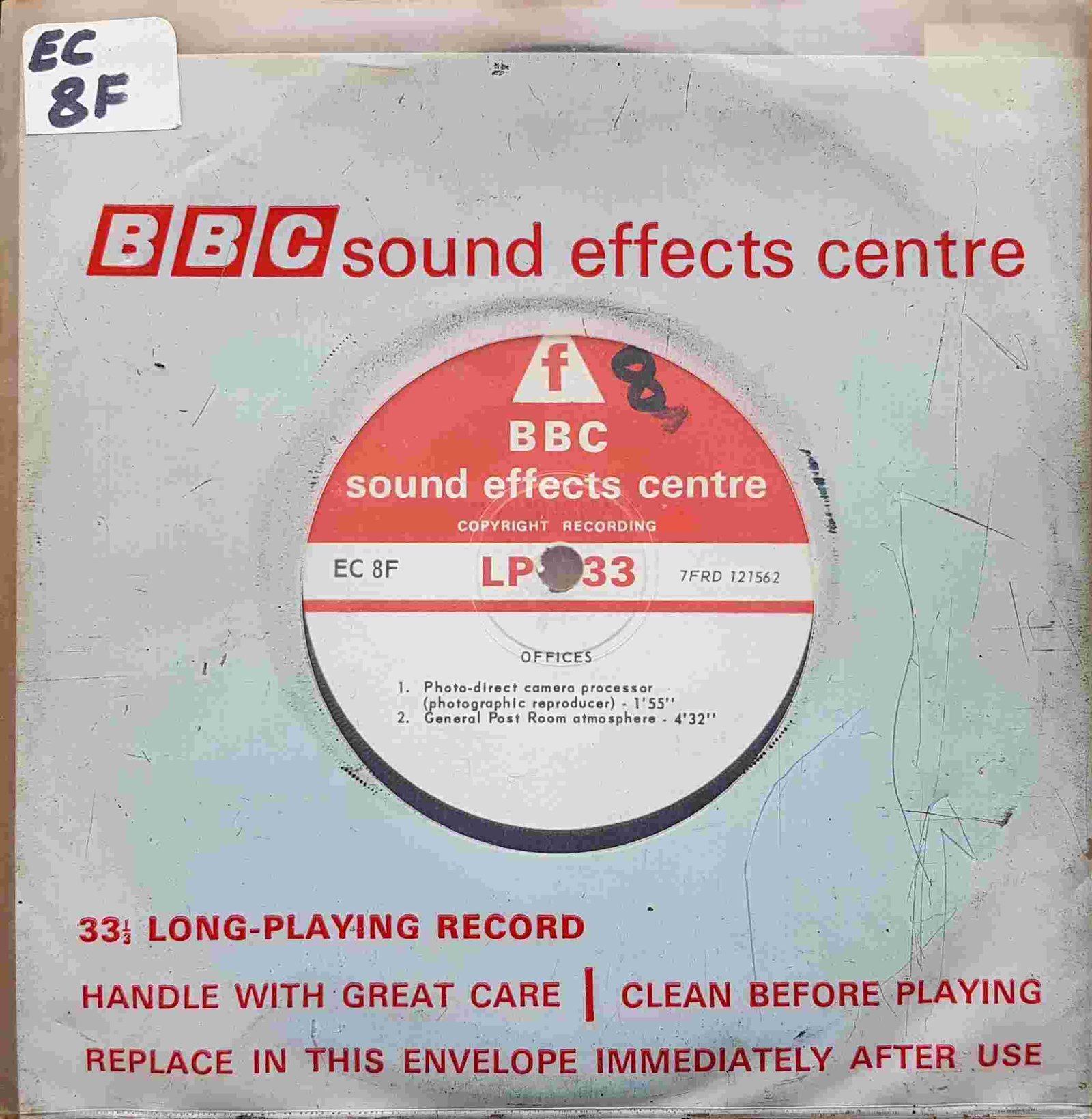 EC 8F Offices / Office printing unit Not registered from the BBC singles - Records and Tapes library Picture of EC 8F Offices / Office printing unit by artist Not registered from the BBC singles - Records and Tapes library