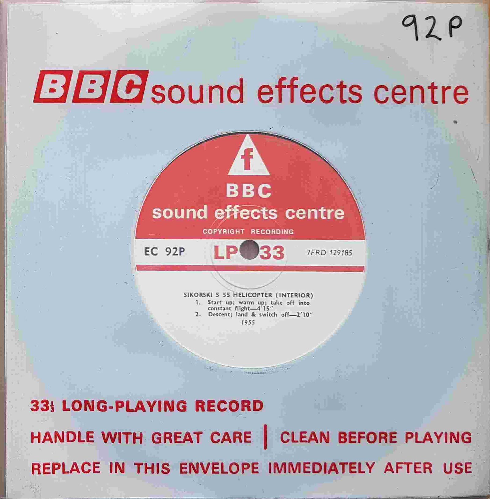 EC 92P Helicopters Not registered from the BBC singles - Records and Tapes library Picture of EC 92P Helicopters by artist Not registered from the BBC singles - Records and Tapes library