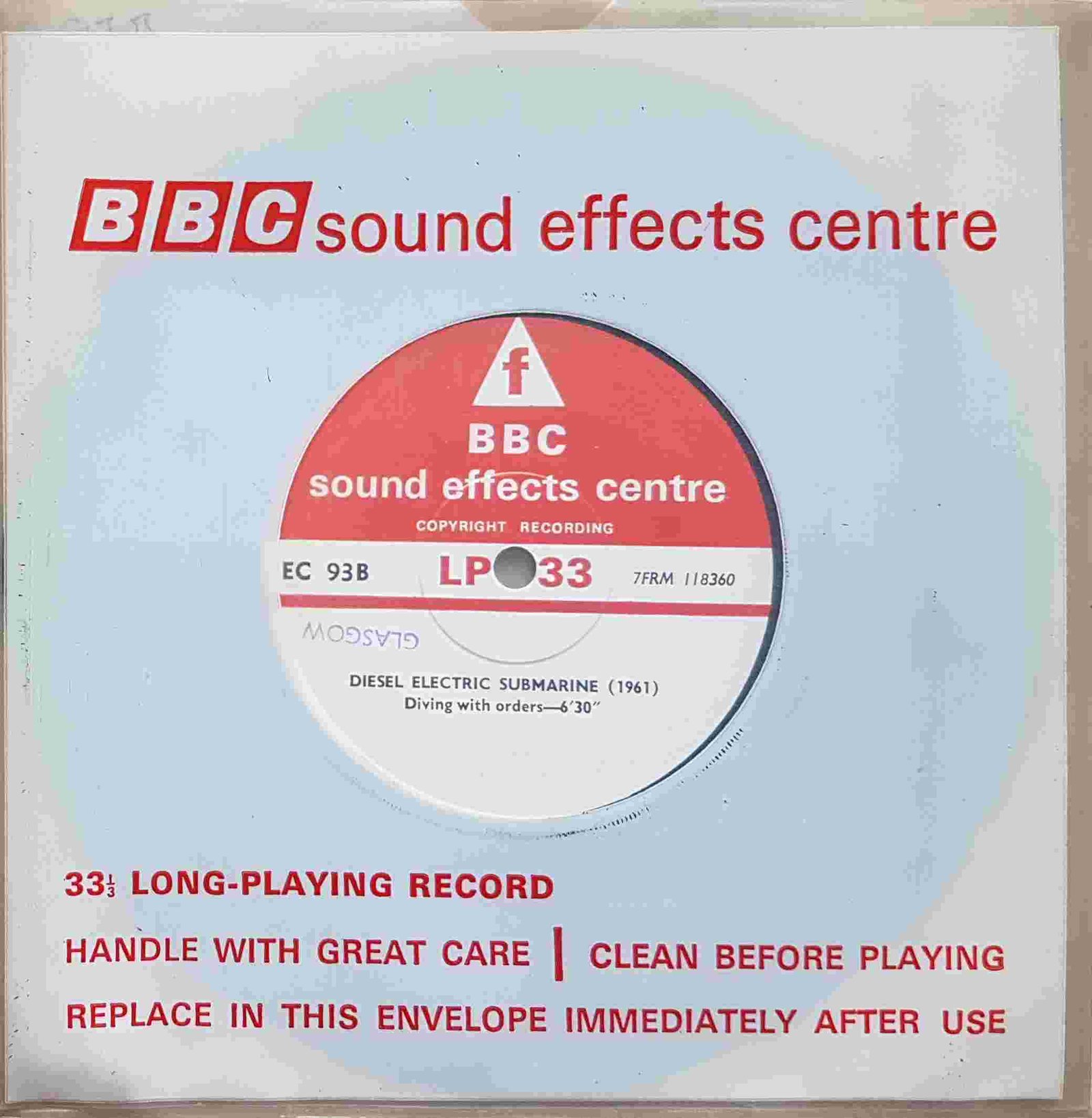 EC 93B Diesel electric submarine (1961) Not registered from the BBC singles - Records and Tapes library Picture of EC 93B Diesel electric submarine (1961) by artist Not registered from the BBC singles - Records and Tapes library