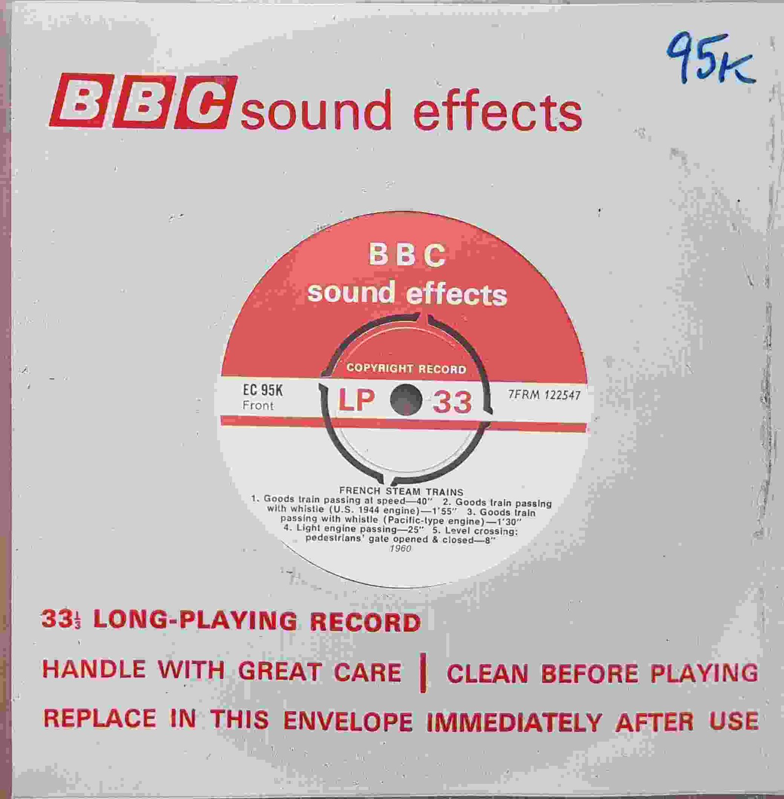 EC 95K French steam trains Not registered from the BBC singles - Records and Tapes library Picture of EC 95K French steam trains by artist Not registered from the BBC singles - Records and Tapes library