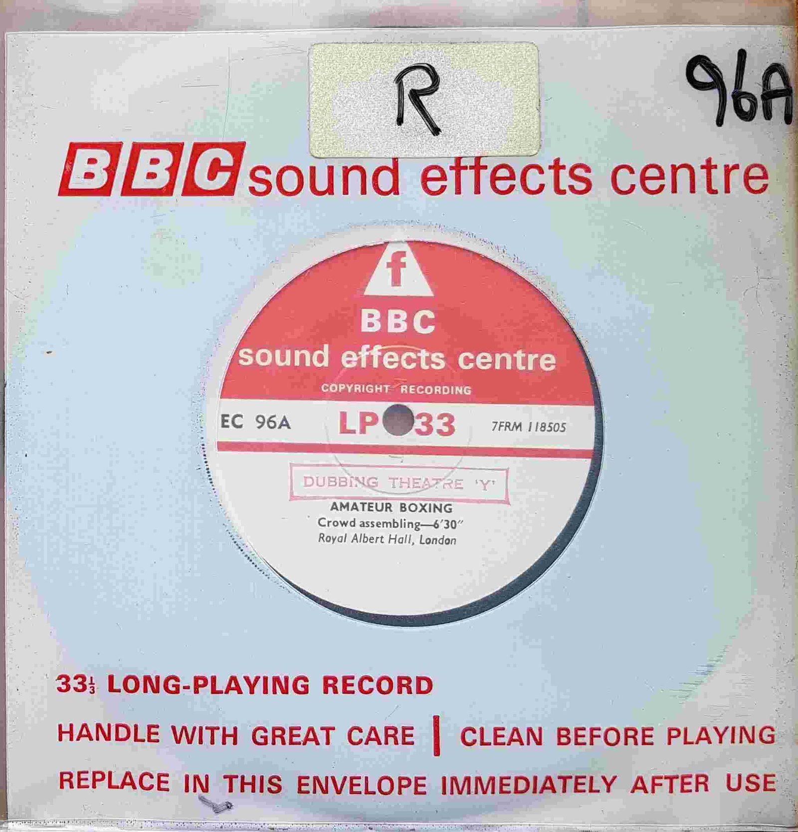 EC 96A Amateur boxing - Royal Albert Hall, London Not registered from the BBC singles - Records and Tapes library Picture of EC 96A Amateur boxing - Royal Albert Hall, London by artist Not registered from the BBC singles - Records and Tapes library