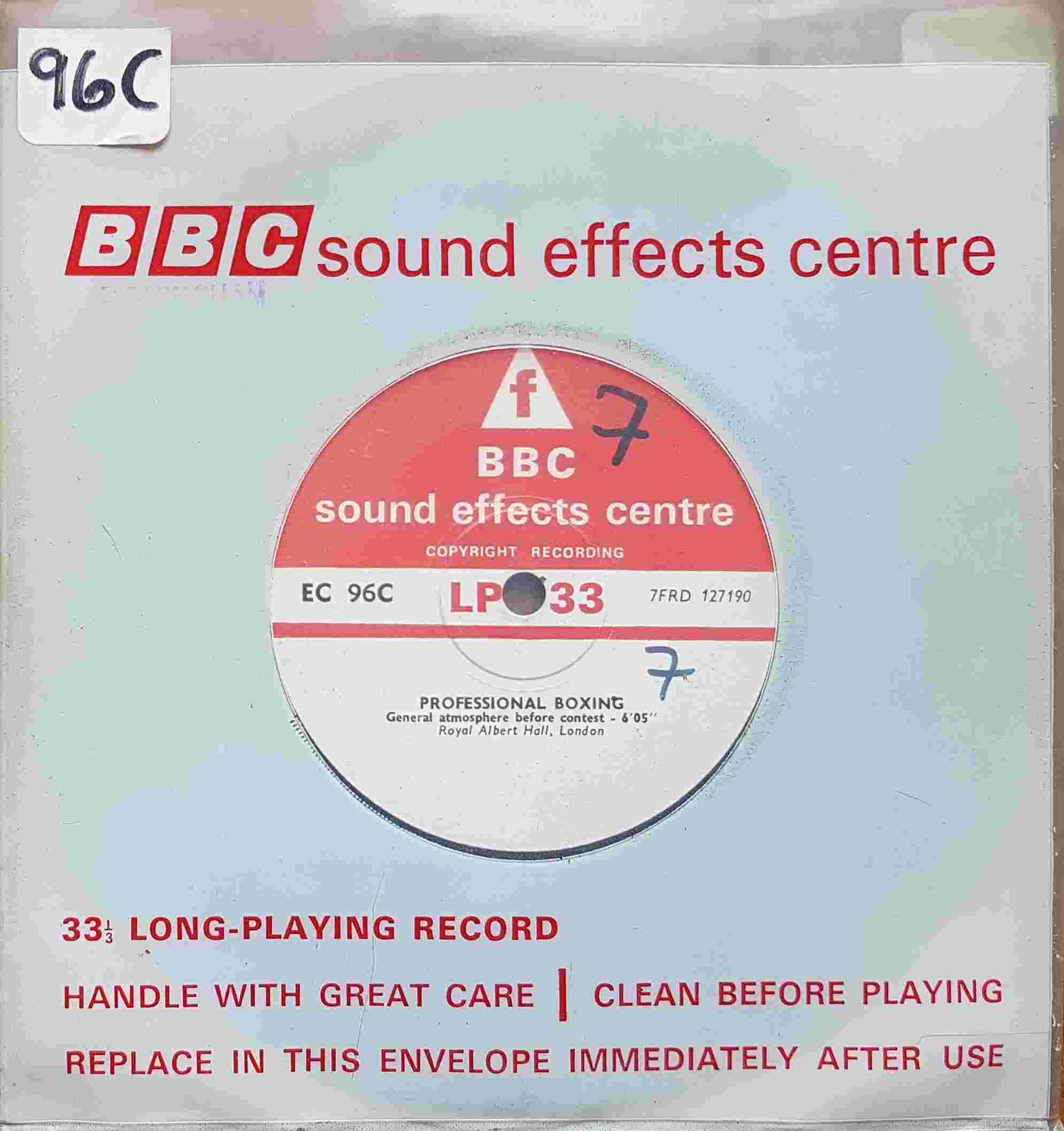 Picture of EC 96C Professional boxing - Royal Albert Hall, London by artist Not registered from the BBC singles - Records and Tapes library