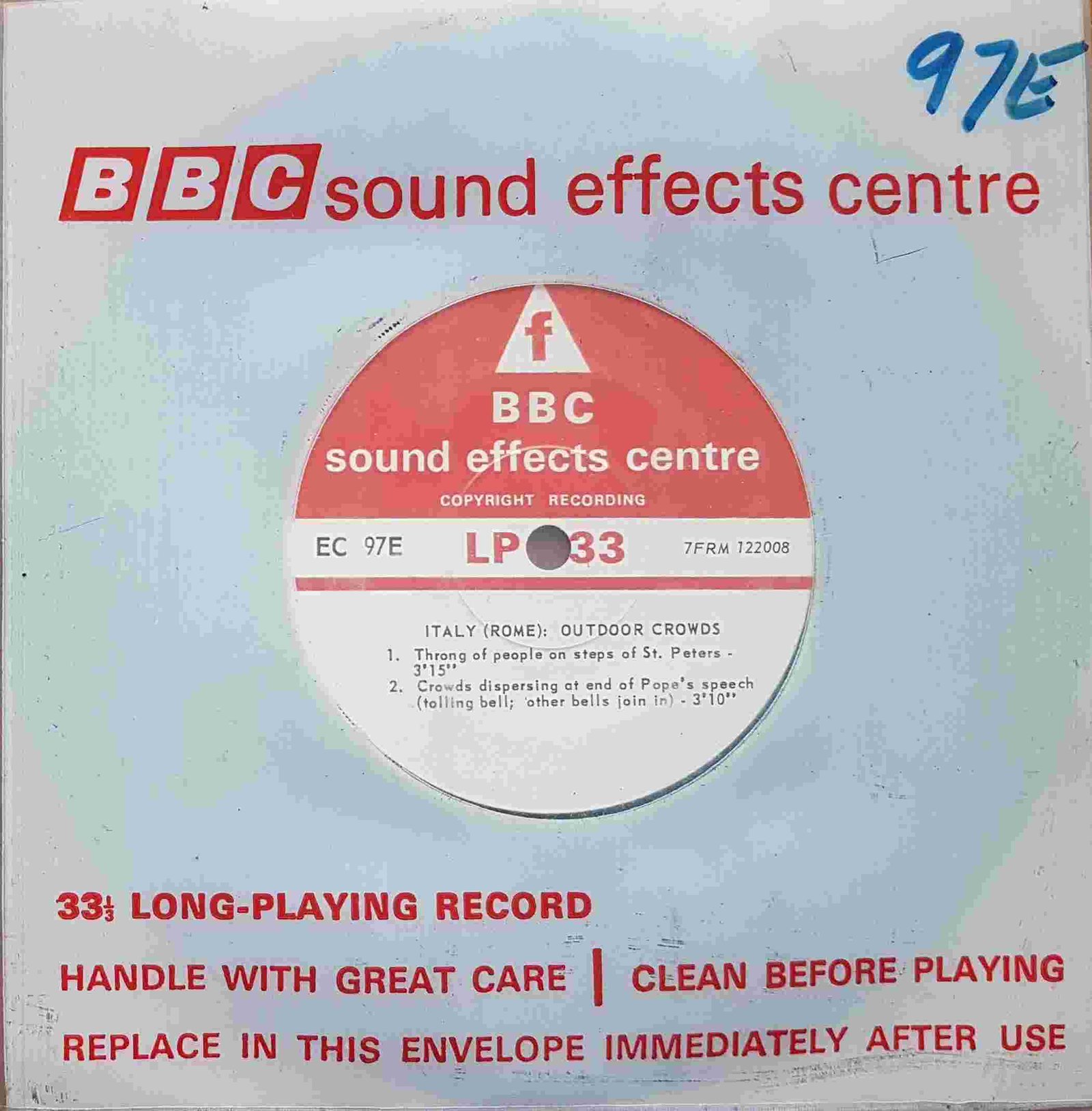 EC 97E Italy (Rome) Not registered from the BBC singles - Records and Tapes library Picture of EC 97E Italy (Rome) by artist Not registered from the BBC singles - Records and Tapes library