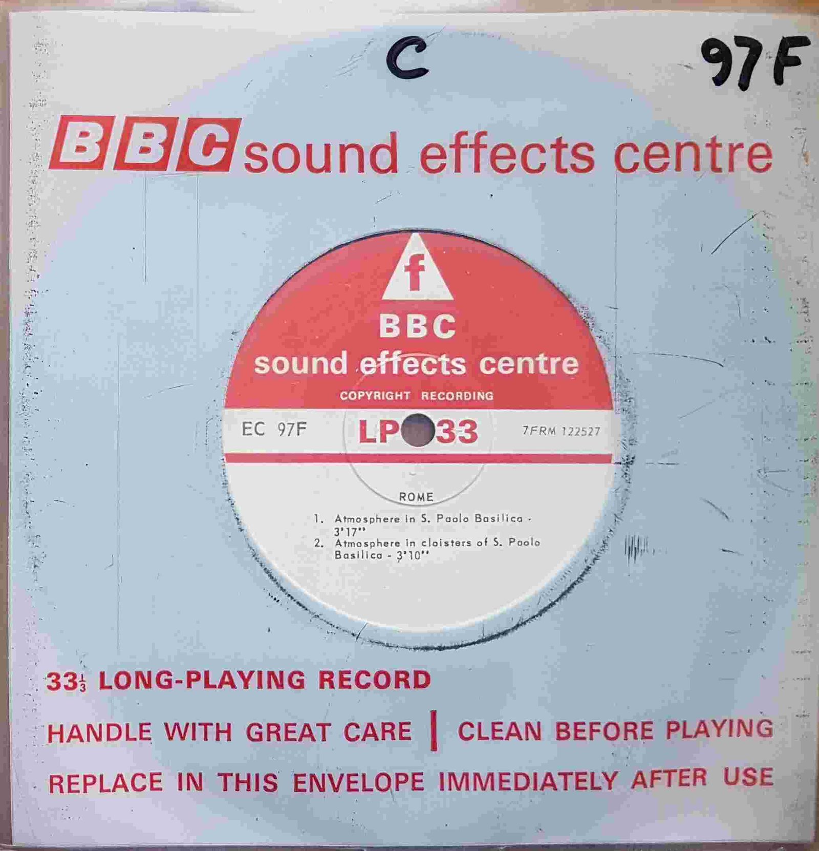 EC 97F Rome Not registered from the BBC singles - Records and Tapes library Picture of EC 97F Rome by artist Not registered from the BBC singles - Records and Tapes library