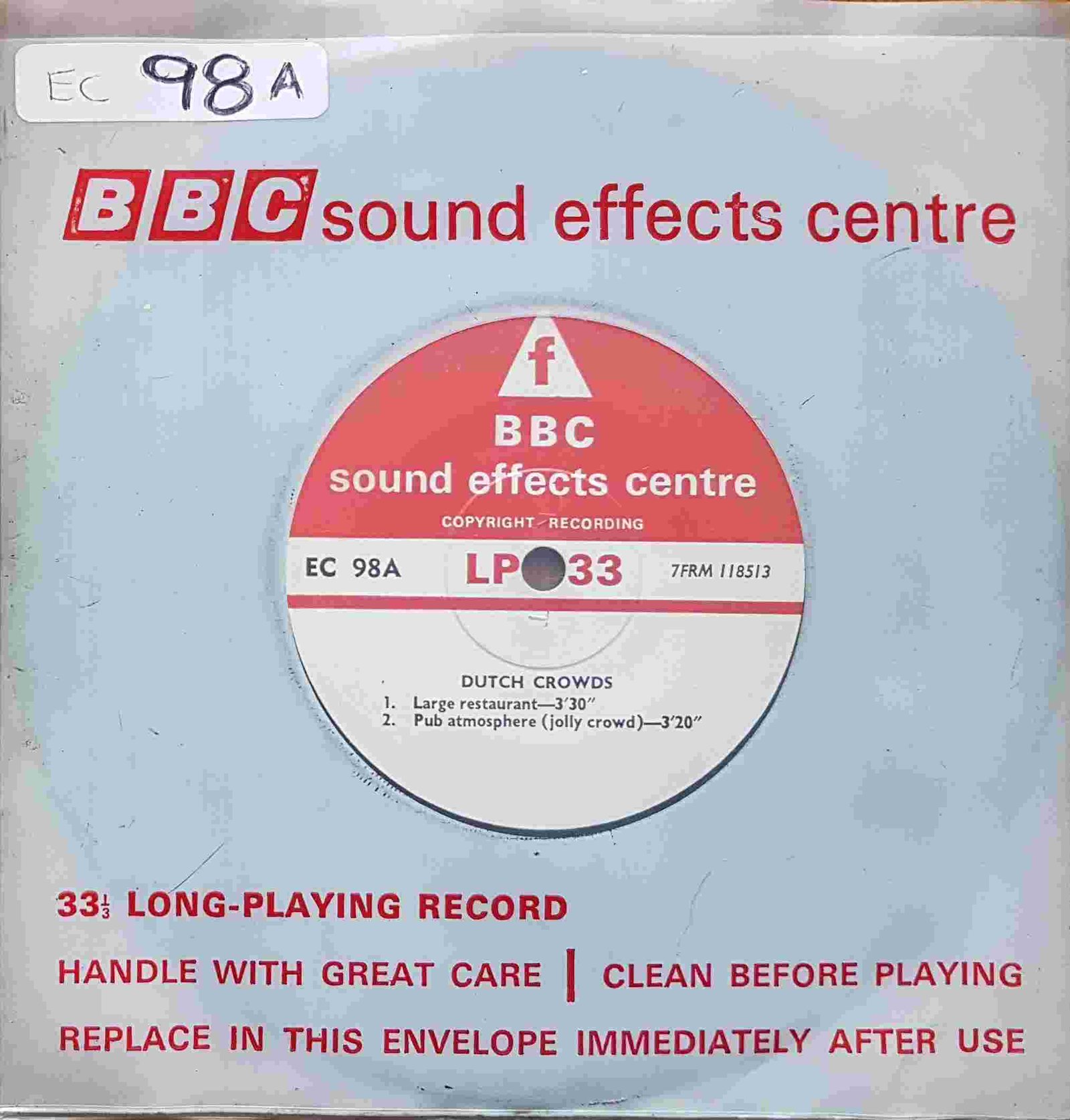 EC 98A Dutch crowds Not registered from the BBC singles - Records and Tapes library Picture of EC 98A Dutch crowds by artist Not registered from the BBC singles - Records and Tapes library