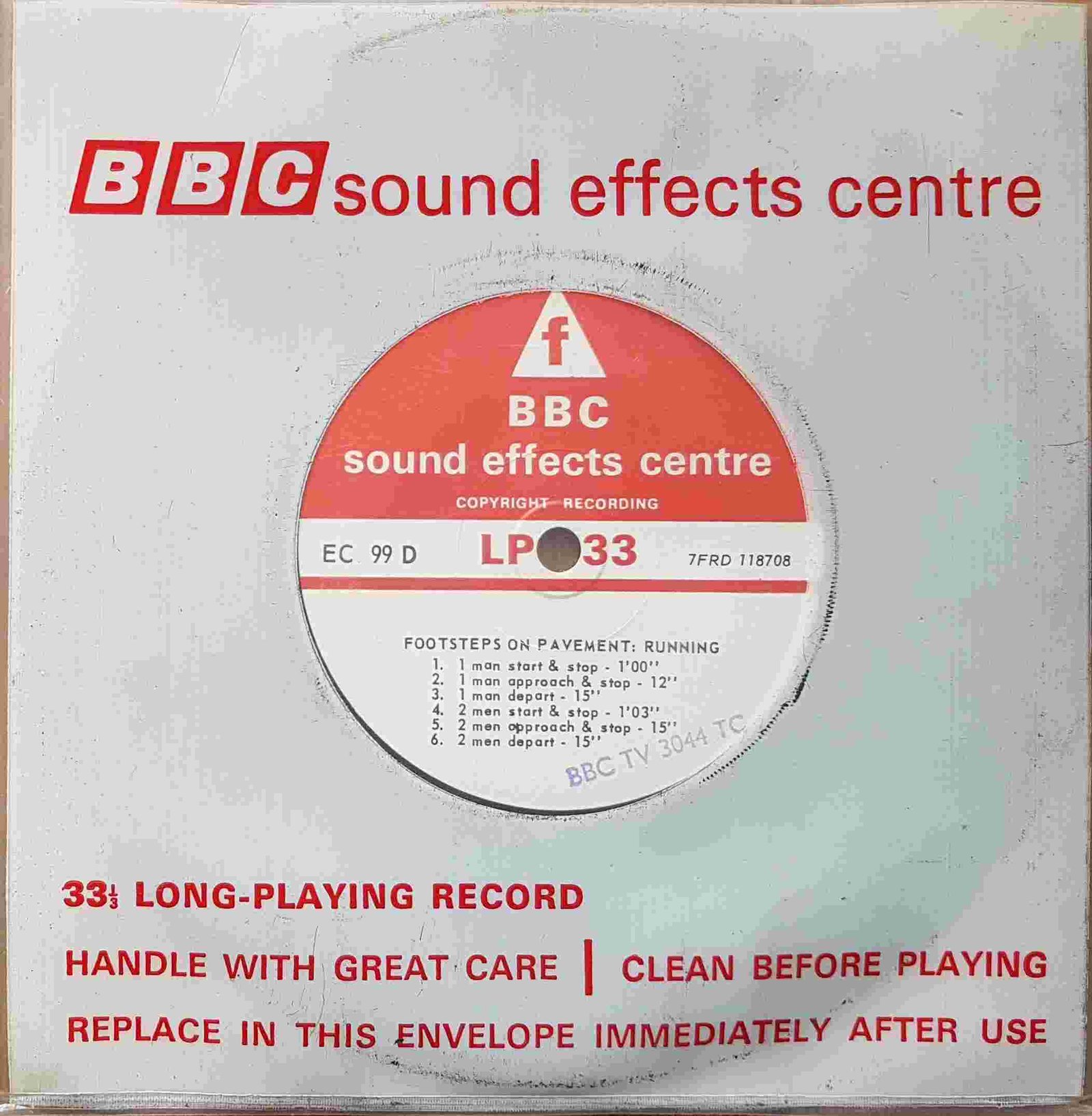 EC 99D Footsteps on pavement: Running Not registered from the BBC singles - Records and Tapes library Picture of EC 99D Footsteps on pavement: Running by artist Not registered from the BBC singles - Records and Tapes library