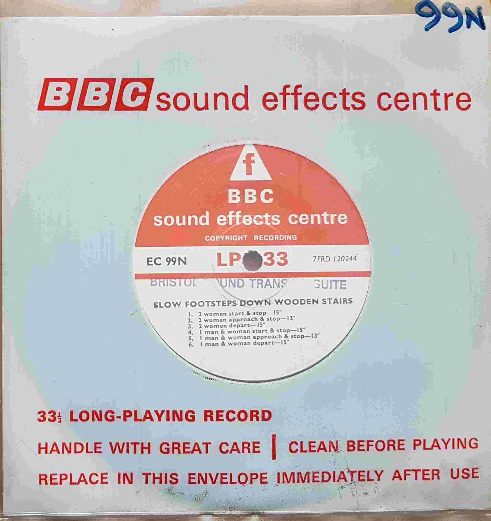 EC 99N Slow footsteps down wooden stairs Not registered from the BBC singles - Records and Tapes library Picture of EC 99N Slow footsteps down wooden stairs by artist Not registered from the BBC singles - Records and Tapes library