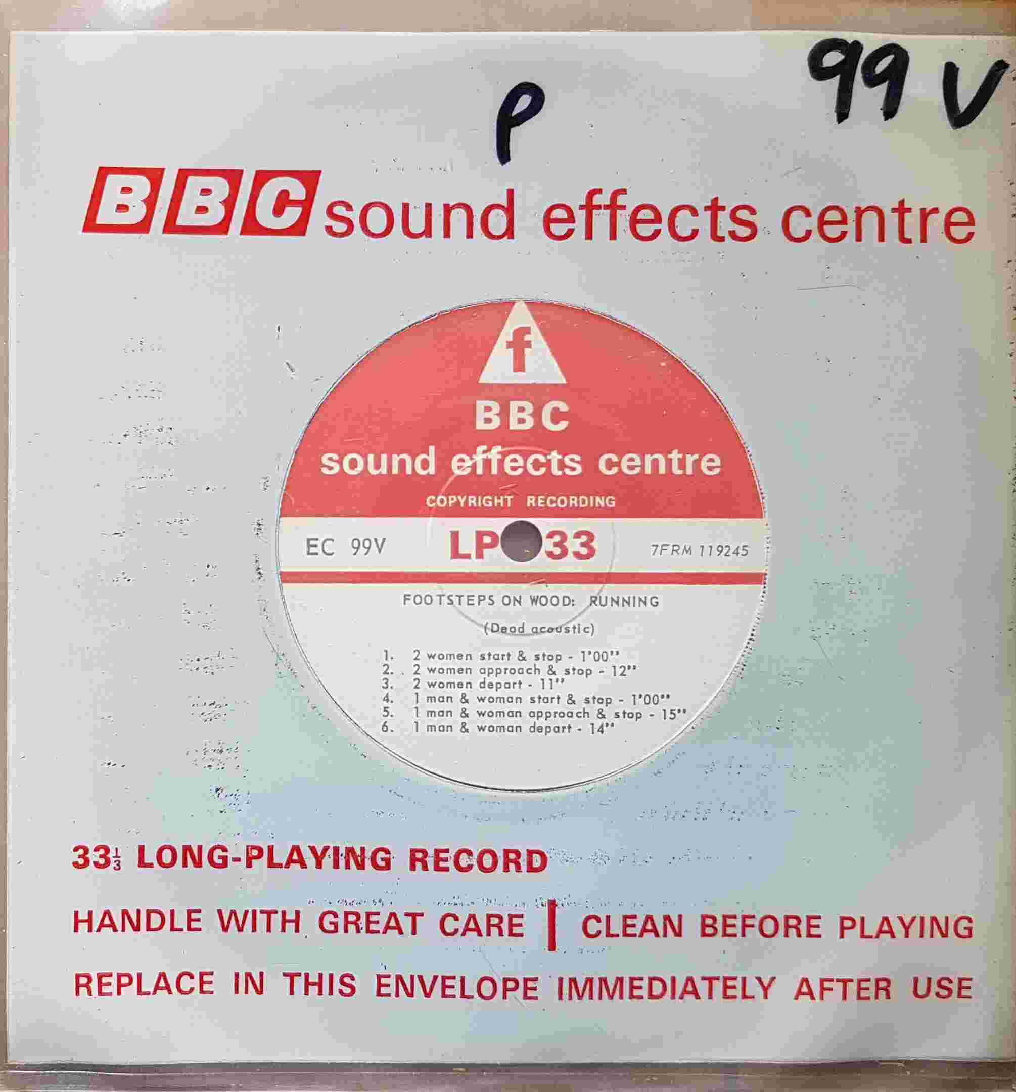 Picture of EC 99V Footsteps on wood: Running (Dead accoustic) by artist Not registered from the BBC singles - Records and Tapes library