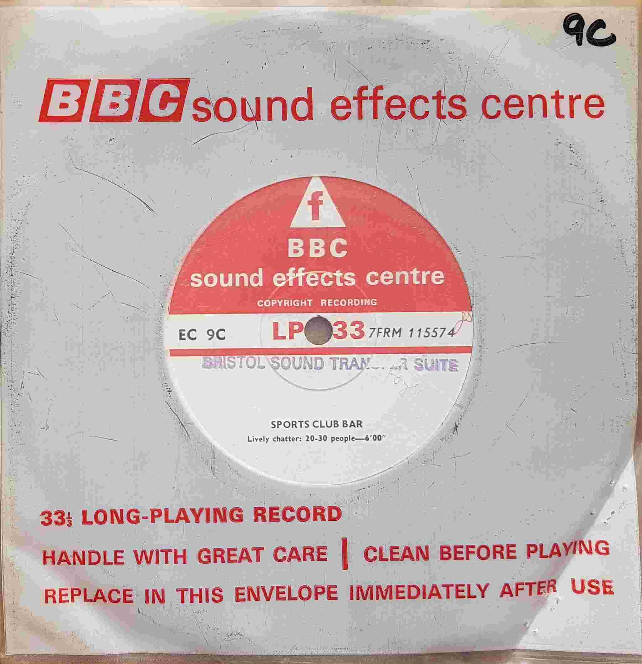 Picture of EC 9C Sports club bar by artist Not registered from the BBC singles - Records and Tapes library