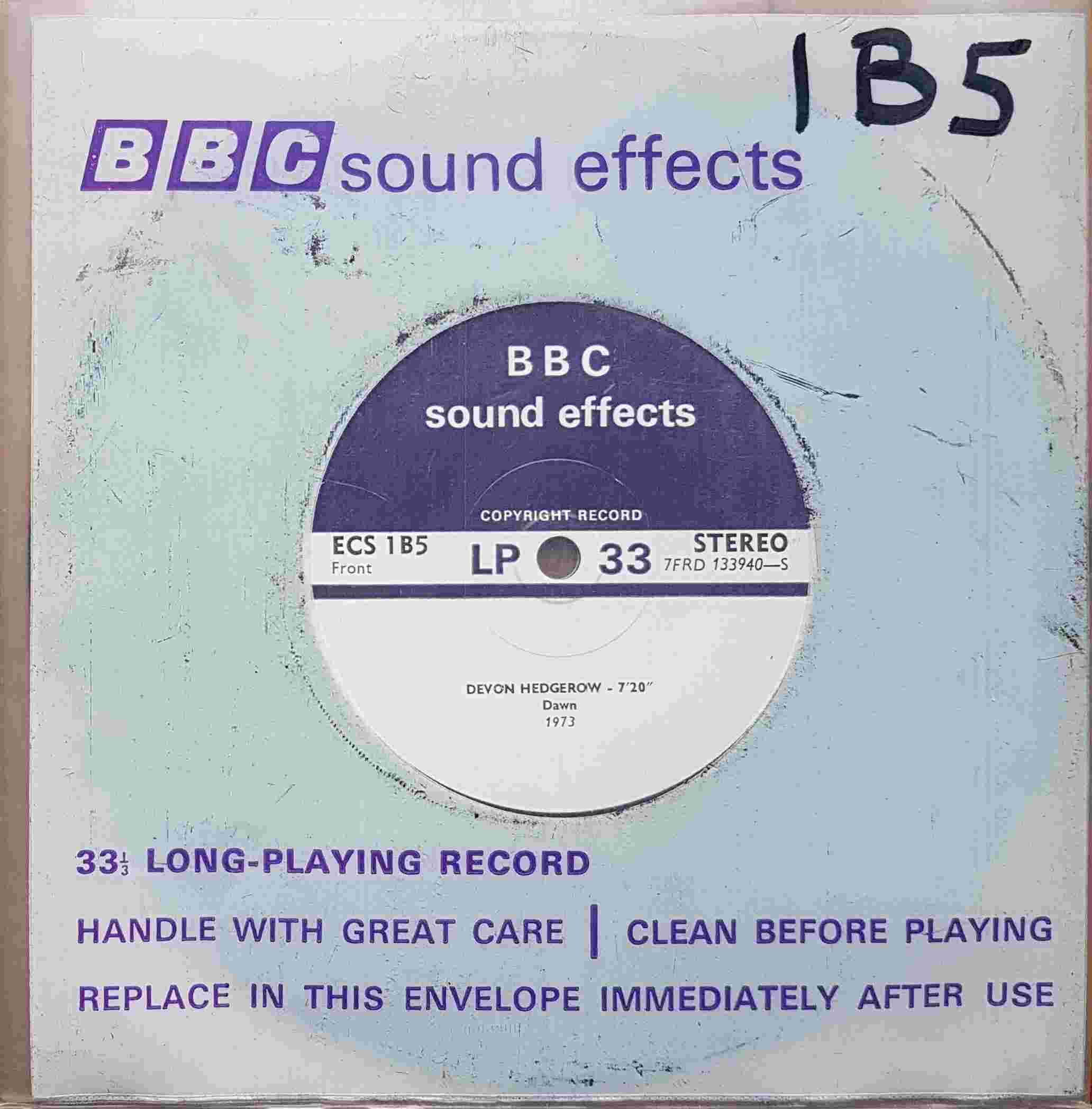 Picture of ECS 1B5 Devon hedgerow by artist Not registered from the BBC singles - Records and Tapes library