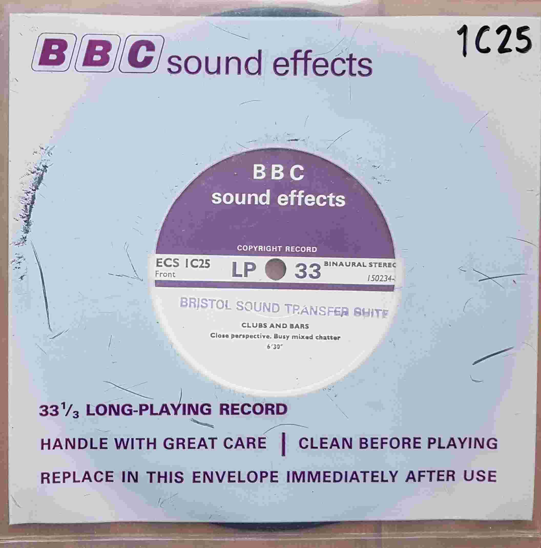 Picture of ECS 1C25 Clubs and bars by artist Not registered from the BBC singles - Records and Tapes library