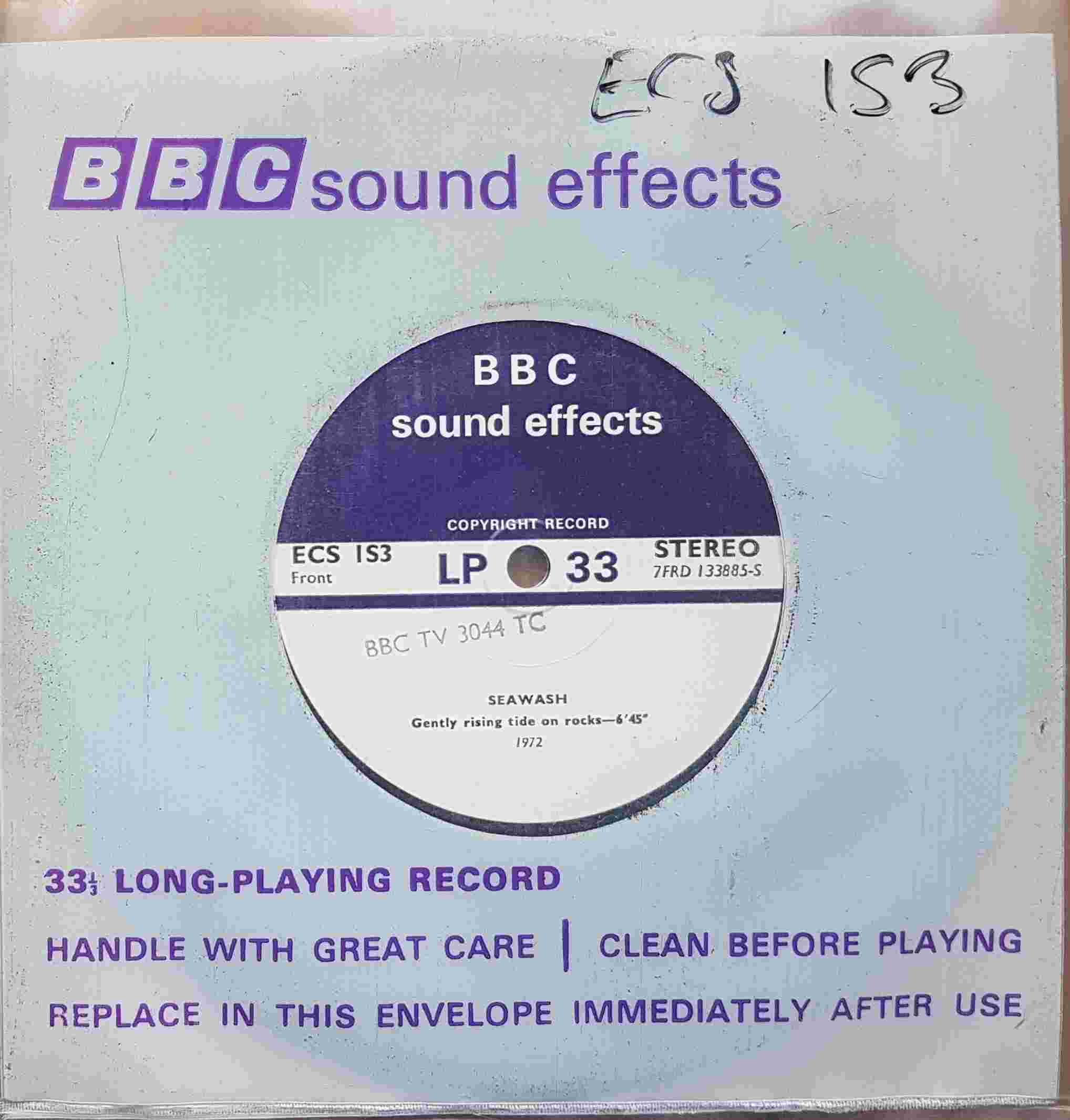 Picture of ECS 1S3 Seawash by artist Not registered from the BBC singles - Records and Tapes library