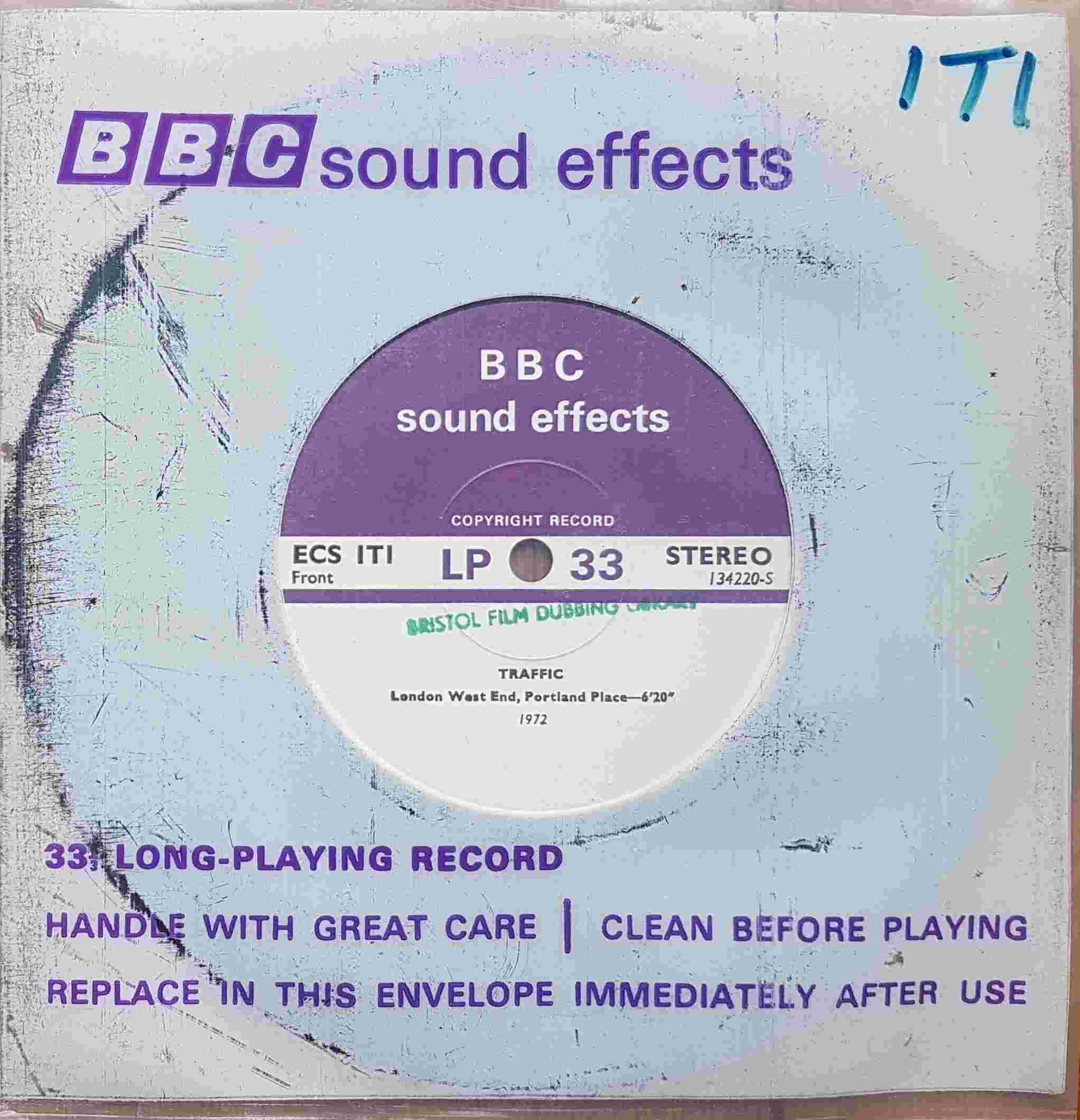 Picture of ECS 1T1 Traffic by artist Not registered from the BBC singles - Records and Tapes library