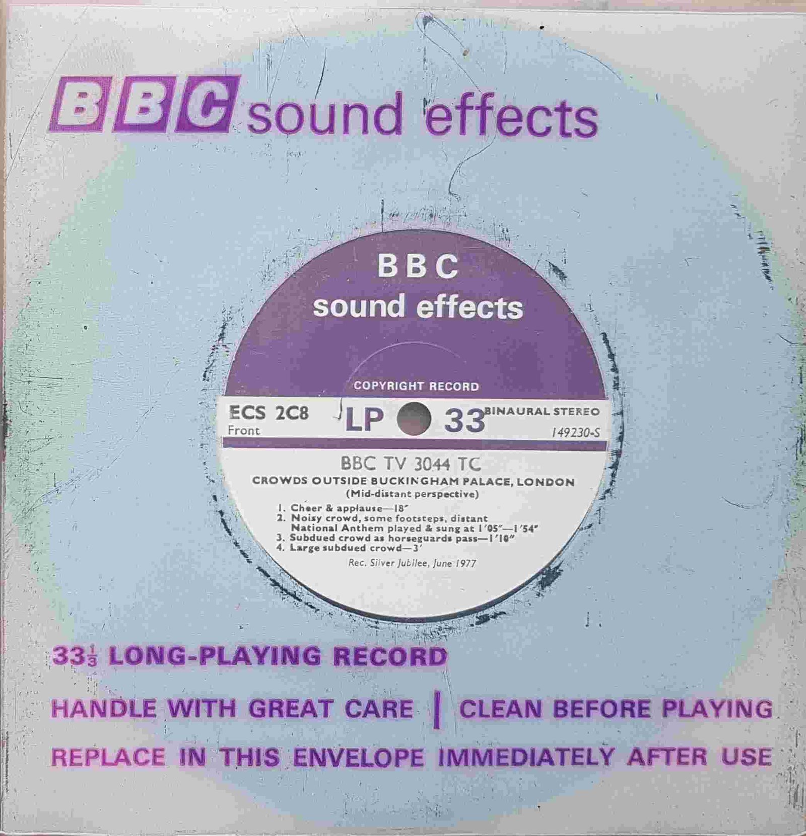 Picture of ECS 2C8 Crowds outside Buckingham Palace, London (Mid-distant perspective) Silver Jubilee, June 1977 by artist Not registered from the BBC records and Tapes library