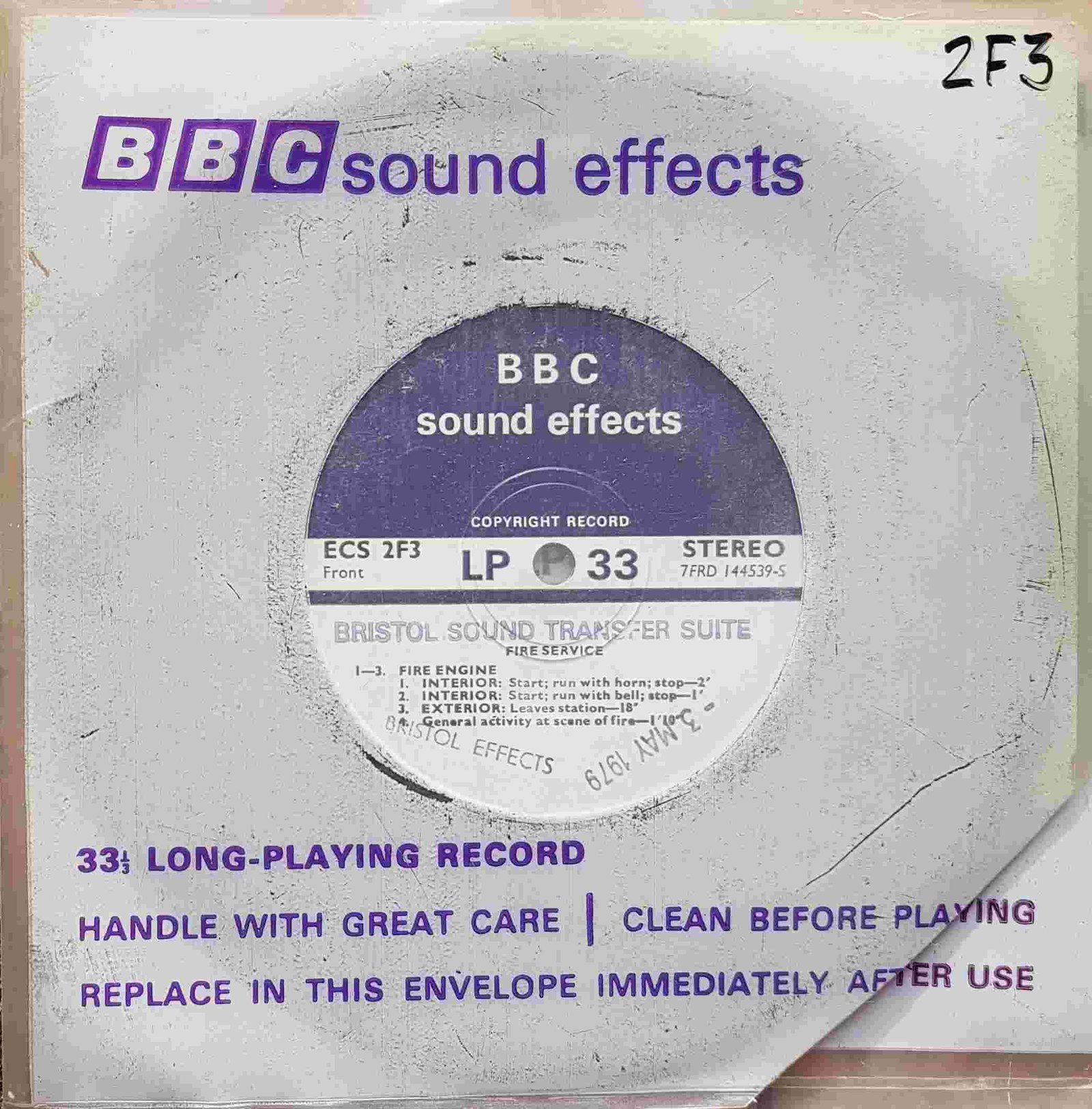 Picture of Fire service by artist Not registered from the BBC singles - Records and Tapes library