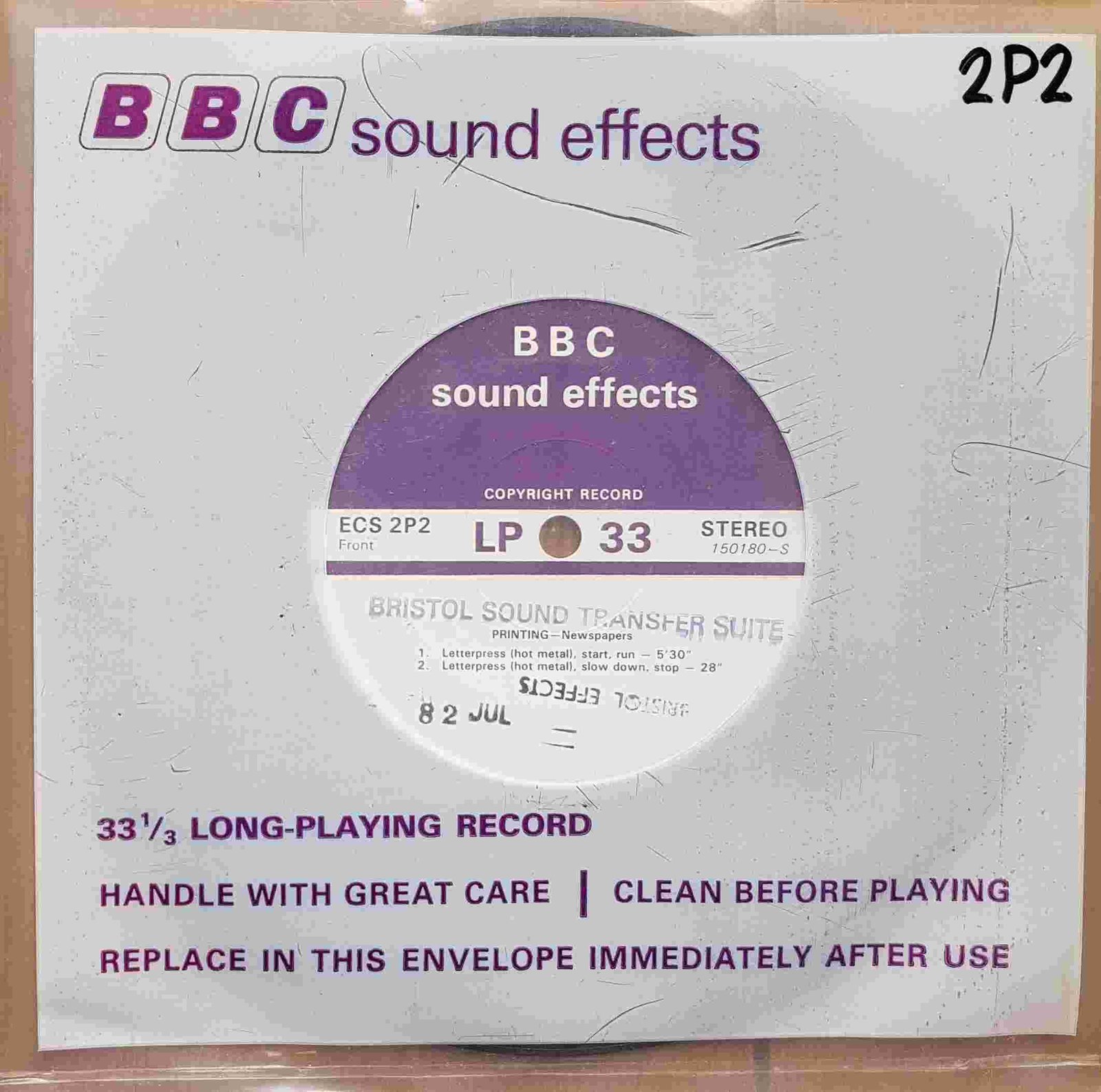 Picture of ECS 2P2 Printing - Newspapers by artist Not registered from the BBC singles - Records and Tapes library