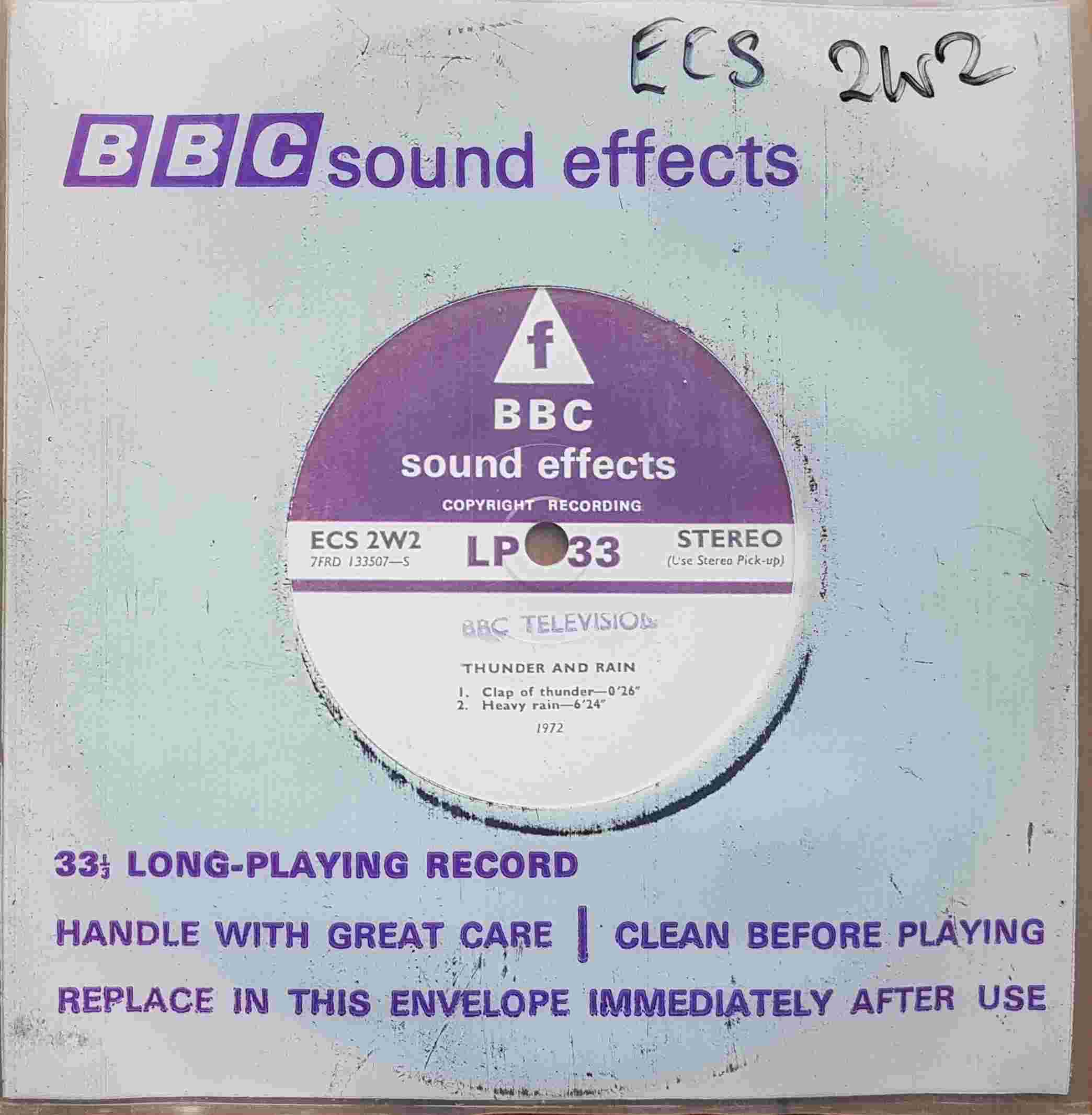 Picture of ECS 2W2 Thunder & rain by artist Not registered from the BBC singles - Records and Tapes library