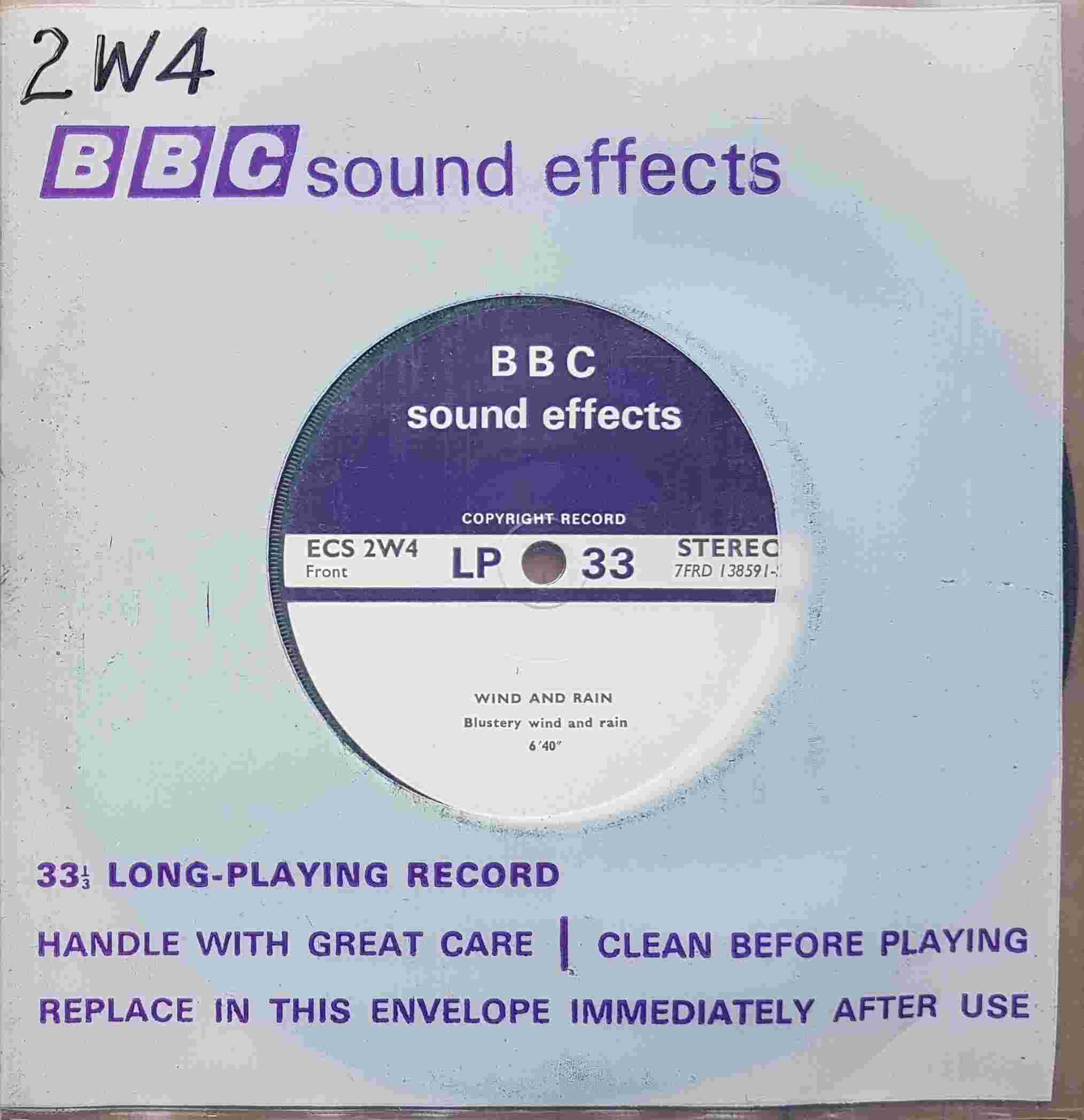 Picture of ECS 2W4 Wind and rain / Rain by artist Not registered from the BBC singles - Records and Tapes library