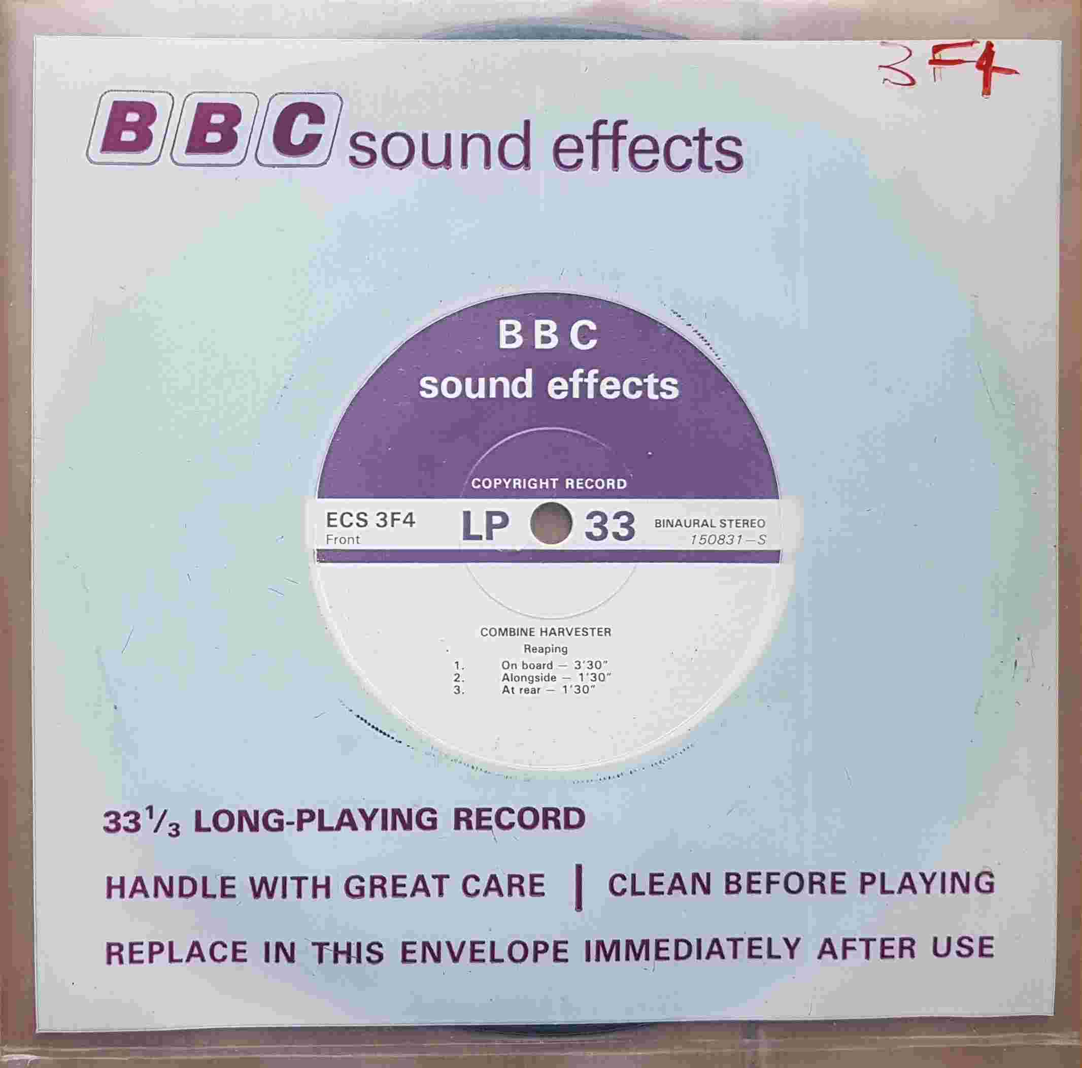 Picture of ECS 3F4 Combine harvester by artist Not registered from the BBC singles - Records and Tapes library