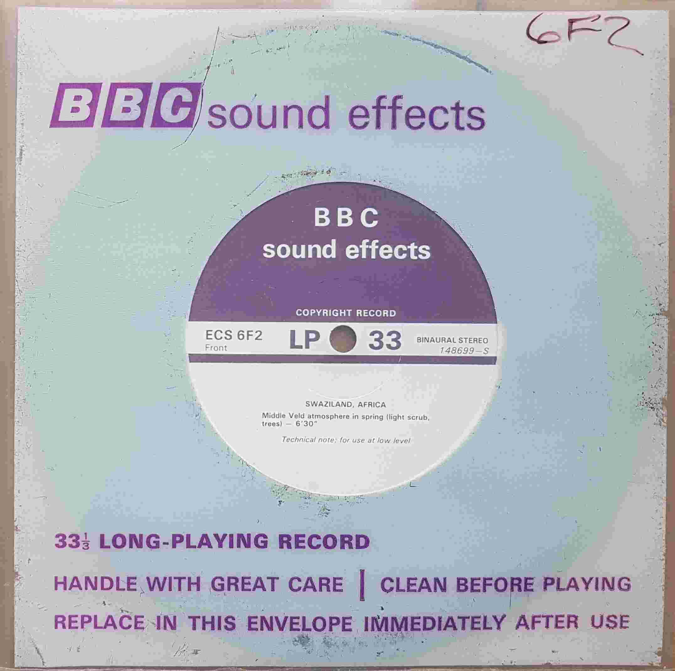 Picture of ECS 6F2 Swaziland, Africa by artist Not registered from the BBC singles - Records and Tapes library
