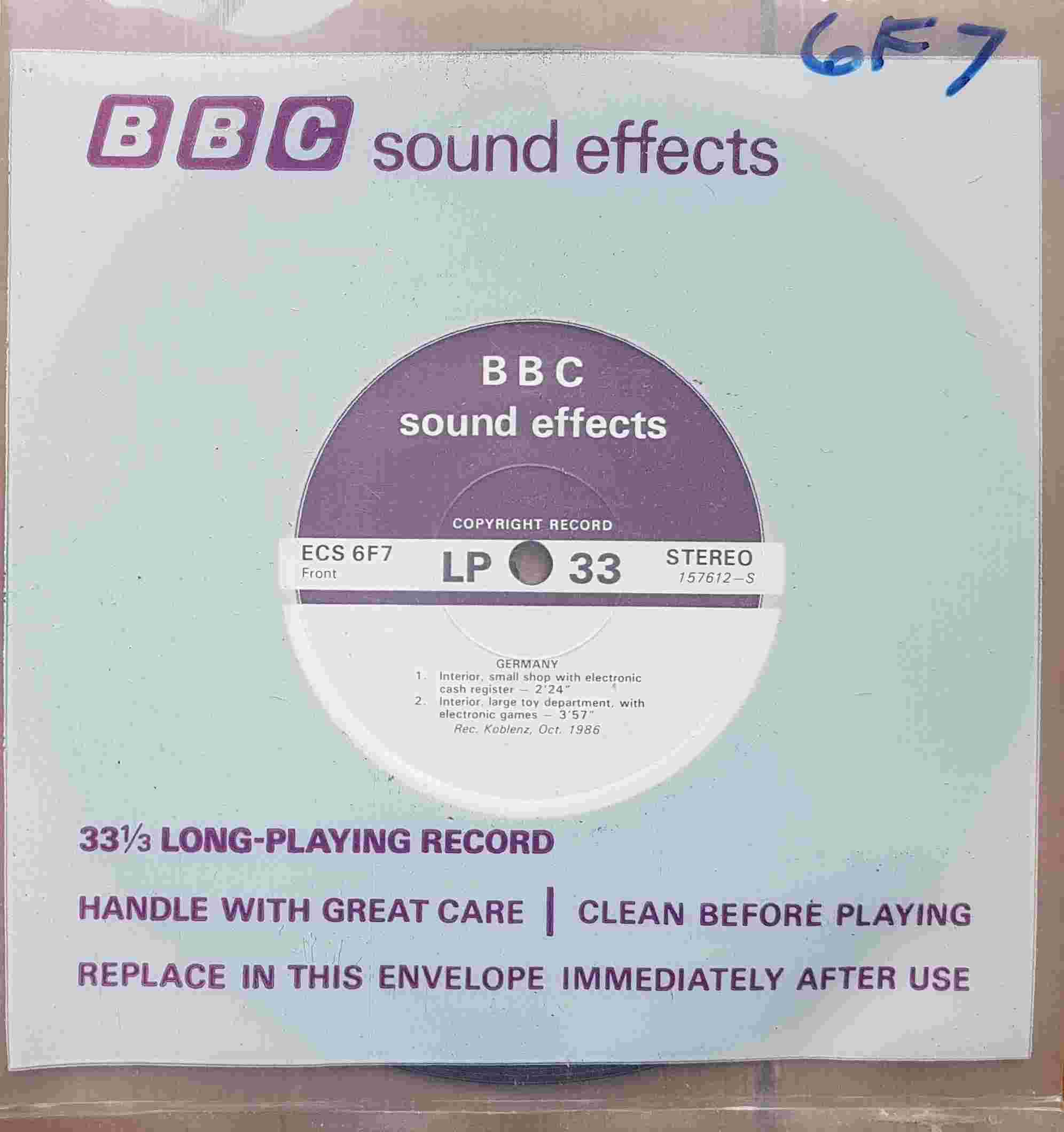 Picture of ECS 6F7 Germany by artist Not registered from the BBC singles - Records and Tapes library