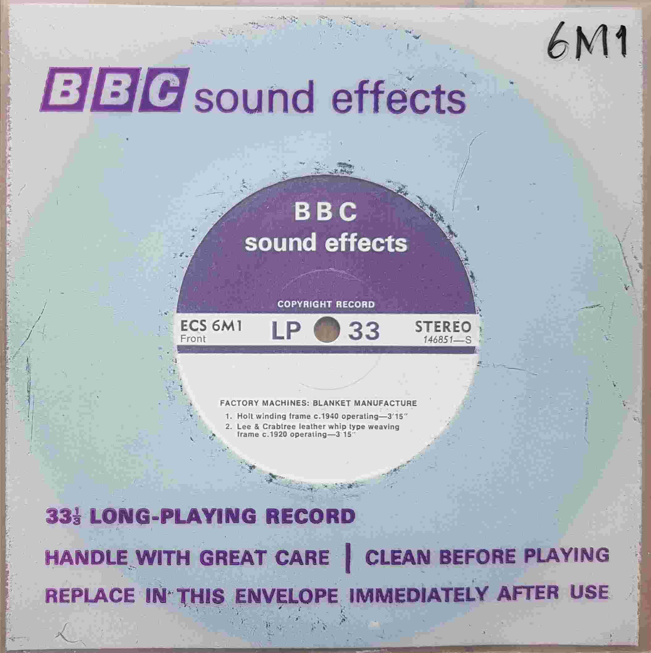 Picture of ECS 6M1 Factory machines: Blanket manufacture by artist Not registered from the BBC singles - Records and Tapes library