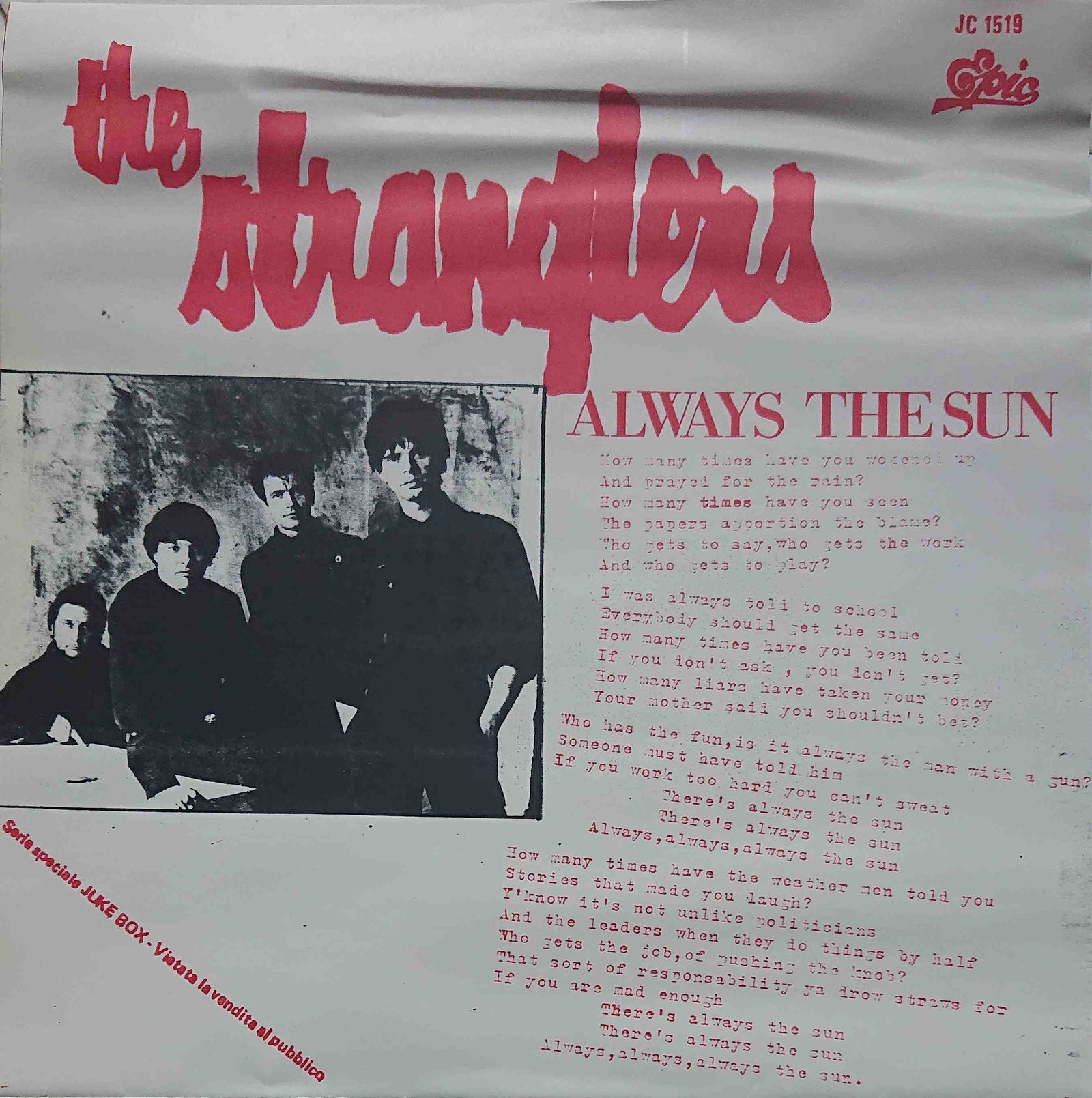 Picture of Always the Sun by artist The Stranglers from The Stranglers singles