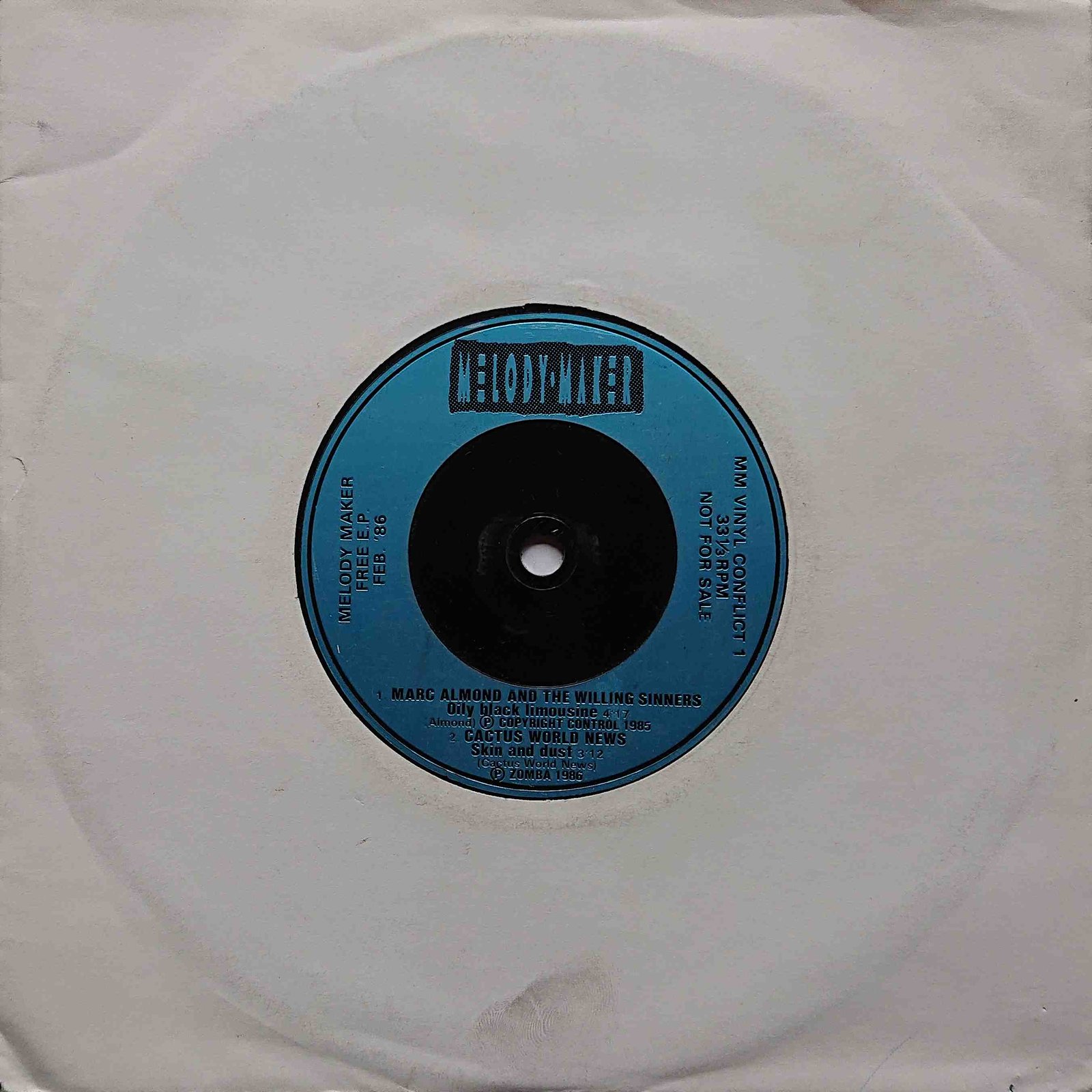 MMVC 1 Melody Maker free e. p. Various  Front cover of MMVC 1
