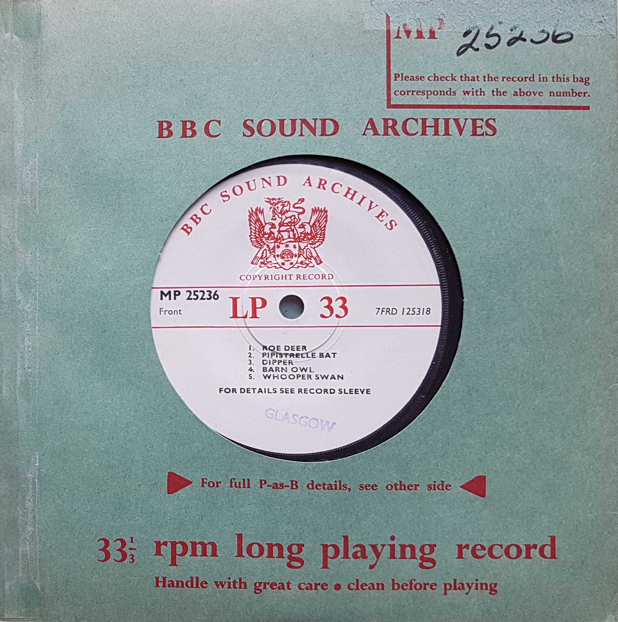 Picture of MP 25236 Animals by artist Not registered from the BBC singles - Records and Tapes library