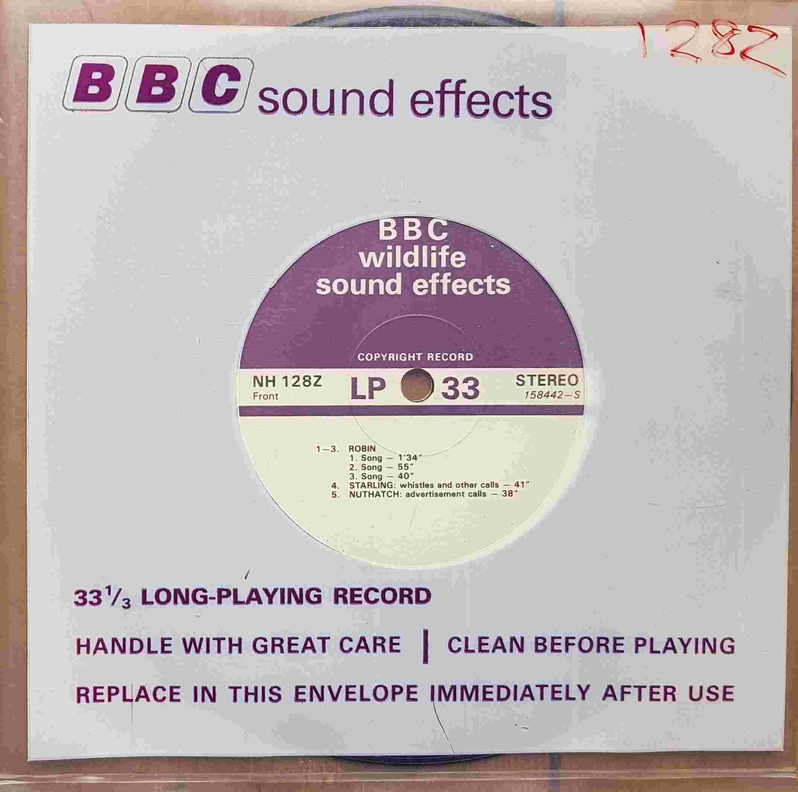 Picture of NH 128Z Robin, Starling, Nut Hatch, Chaffinch by artist Not registered from the BBC singles - Records and Tapes library