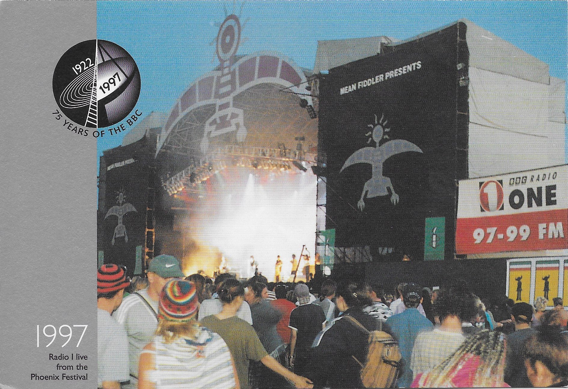 Picture of PC-BBC75-b1997 75 years of the BBC - Radio 1 live from the Phoenix Festival by artist Unknown from the BBC postcards - Records and Tapes library