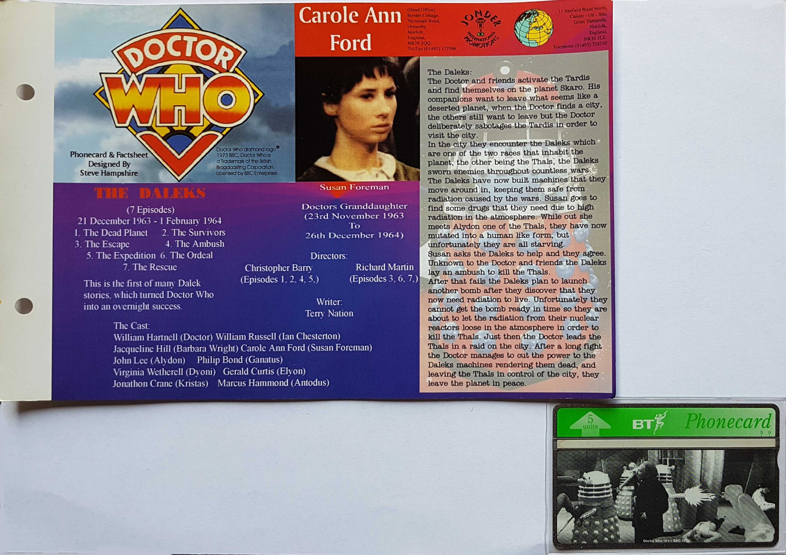 Picture of PC-BTG462 Doctor Who - The Daleks - Phone card by artist  from the BBC records and Tapes library