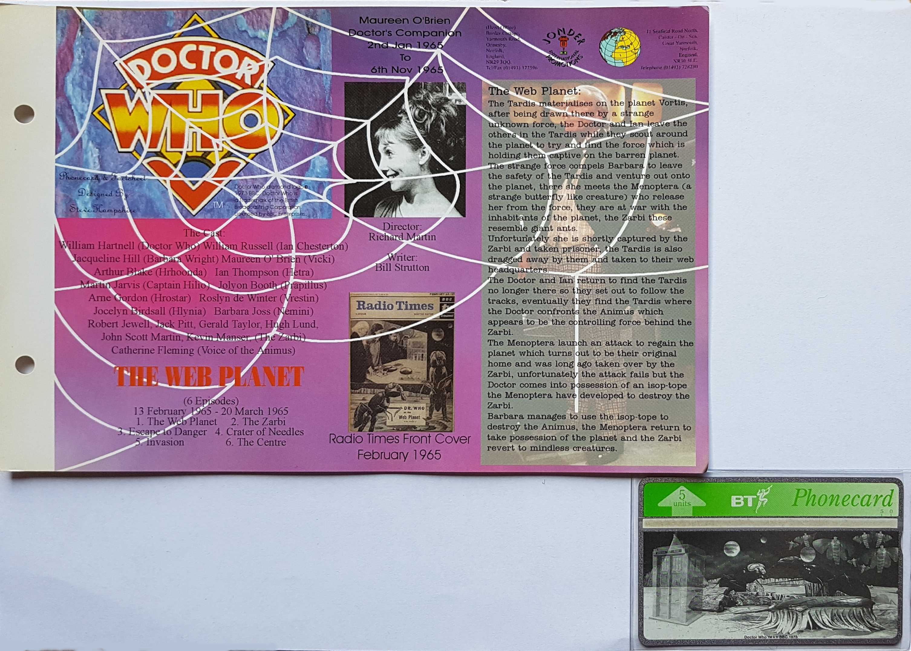 Picture of Doctor Who - The web planet - Phone card by artist  from the BBC anything_else - Records and Tapes library