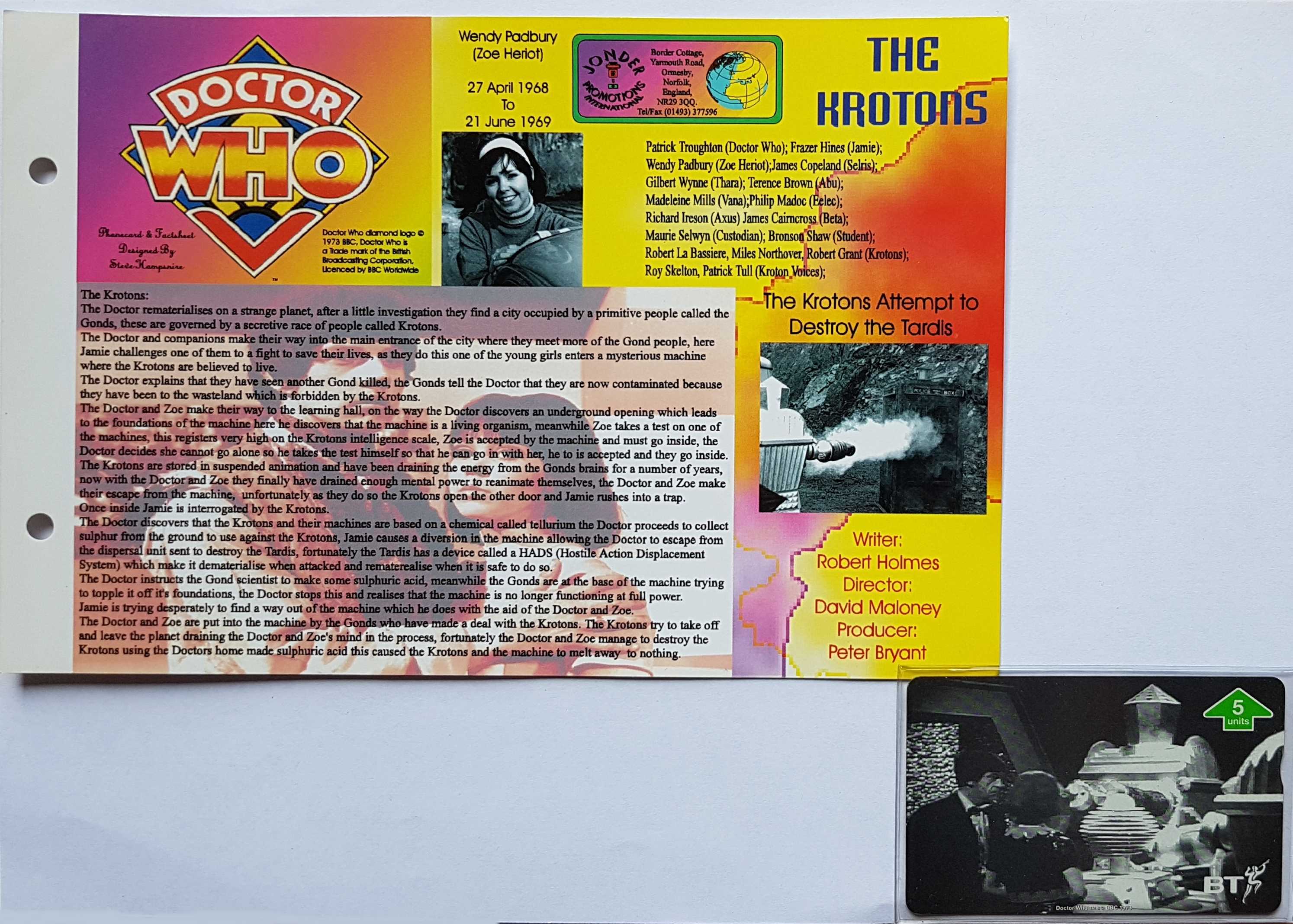Picture of PC-BTG585 Doctor Who - The Krotons - Phone card by artist  from the BBC records and Tapes library