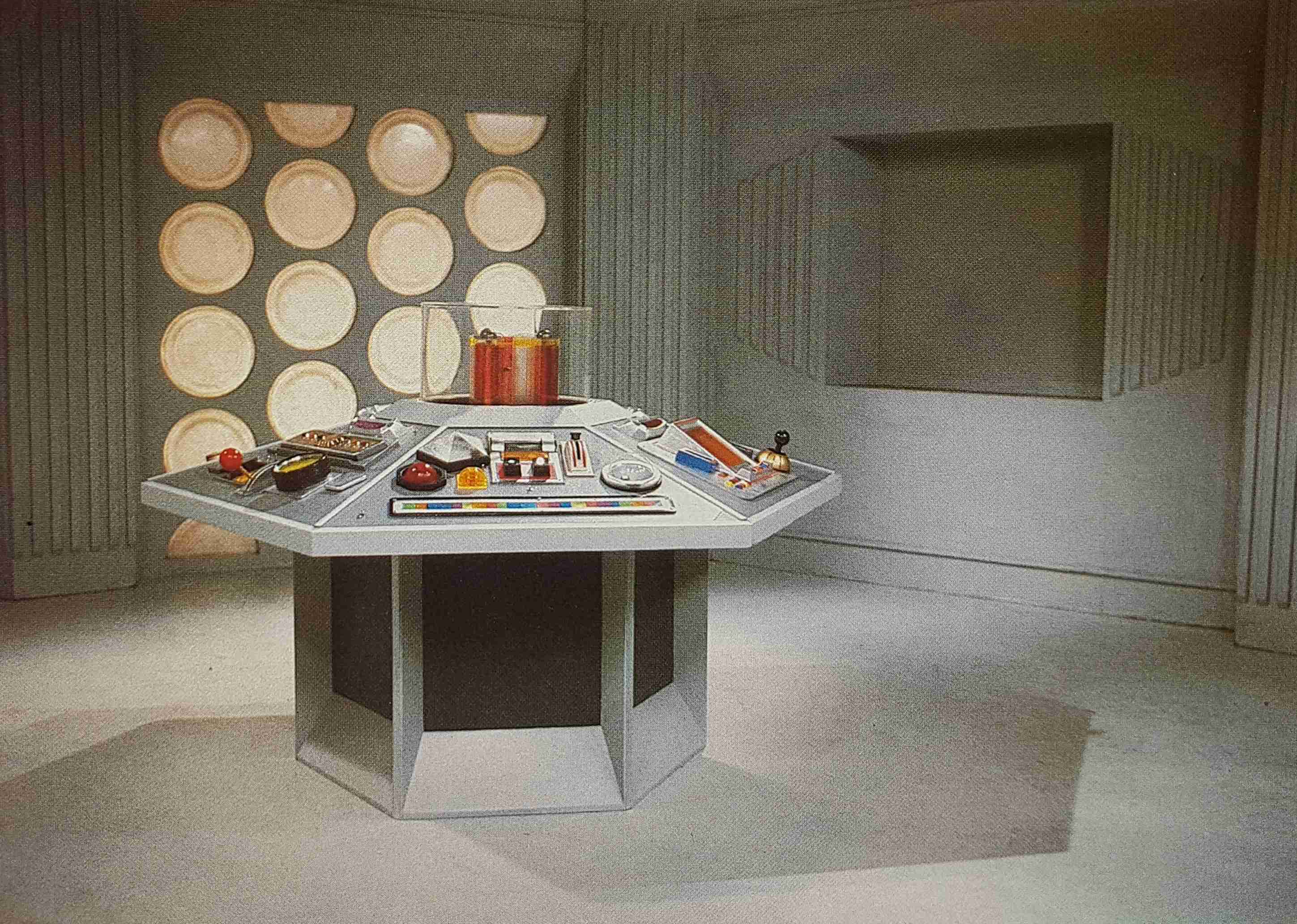 Picture of Doctor Who - Tardis console by artist Unknown from the BBC postcards - Records and Tapes library