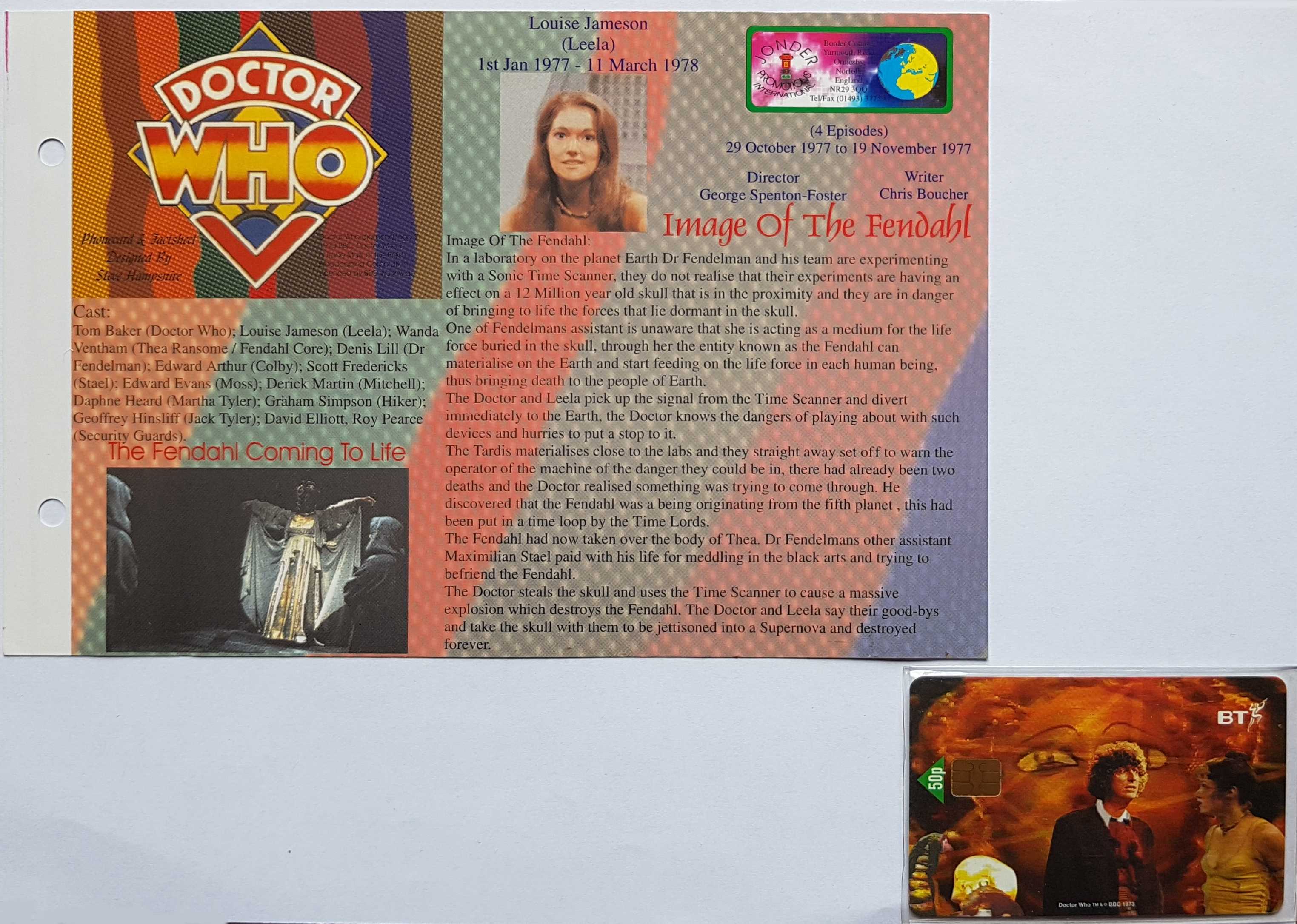 Picture of PC-PRO120 Doctor Who - Image of the Fendahl - Phone card by artist  from the BBC records and Tapes library