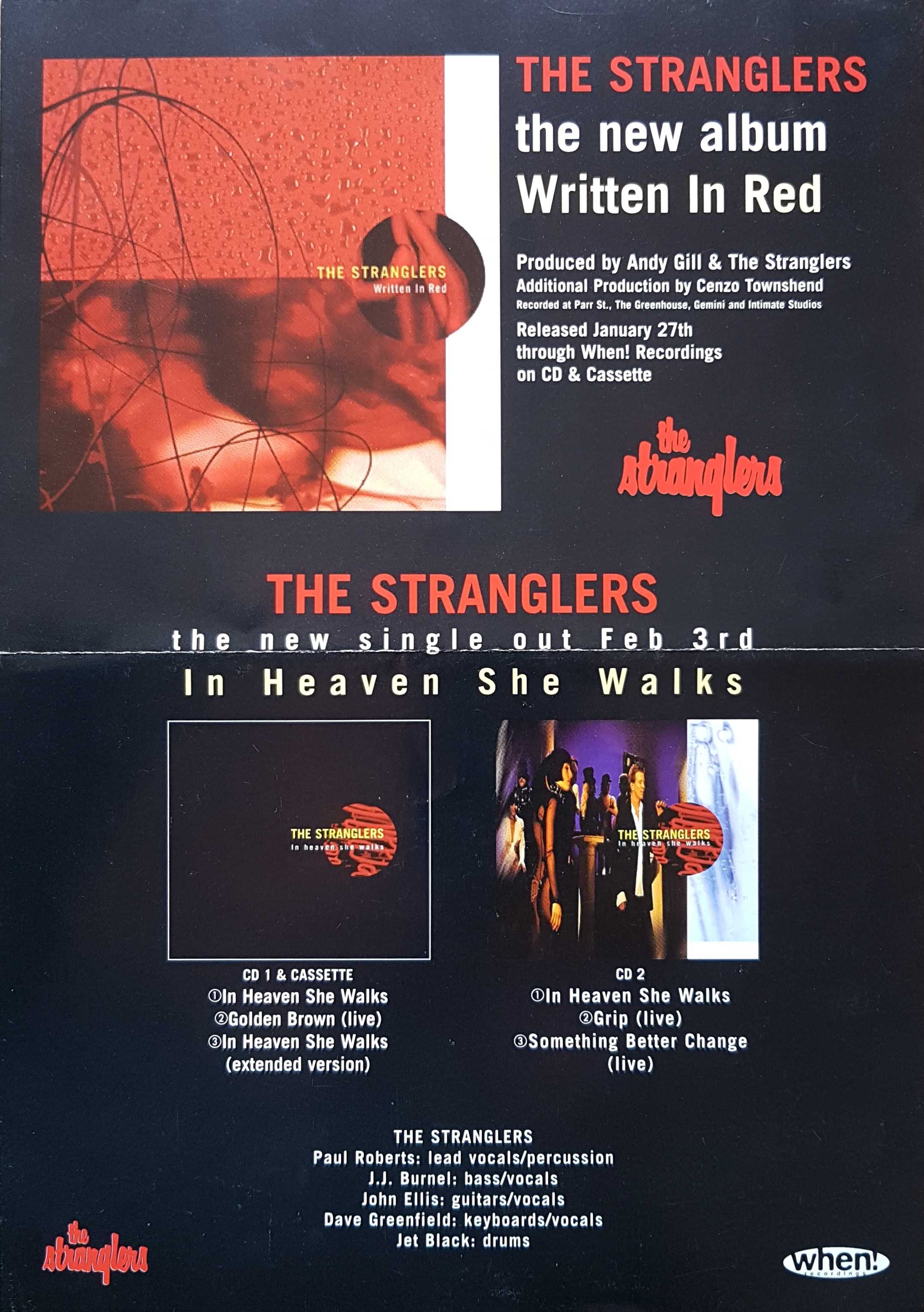 Picture of Written in red by artist The Stranglers  from The Stranglers postcards