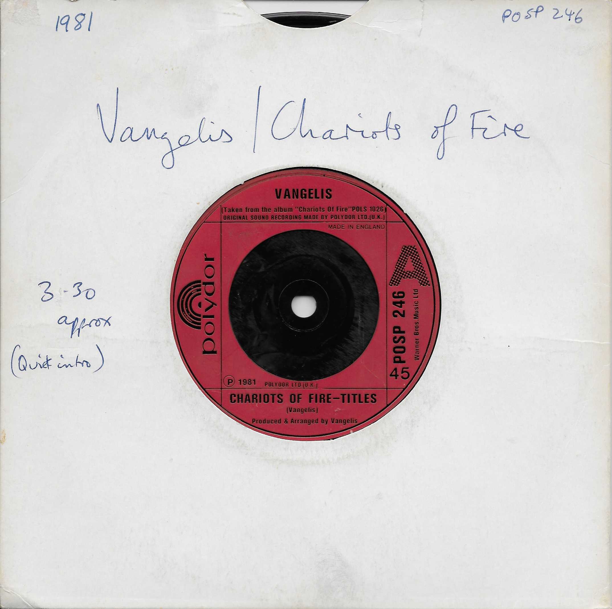 Picture of Chariots of fire (1984 / 8 Olympic grandstand) by artist Vangelis from the BBC singles - Records and Tapes library