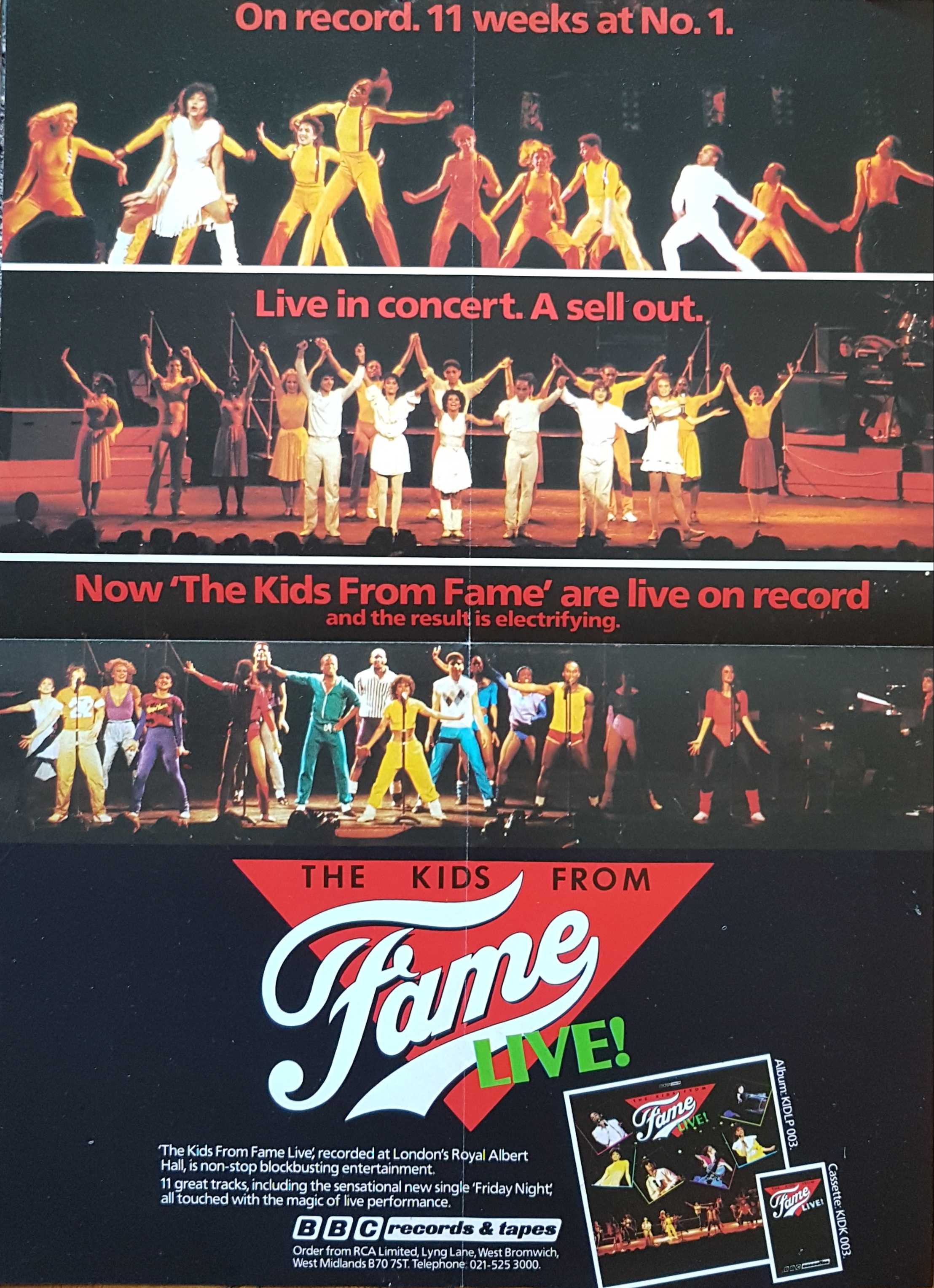 Picture of Poster-PKIDLP003 The kids from Fame live! - Promotional poster by artist Unknown from the BBC posters - Records and Tapes library