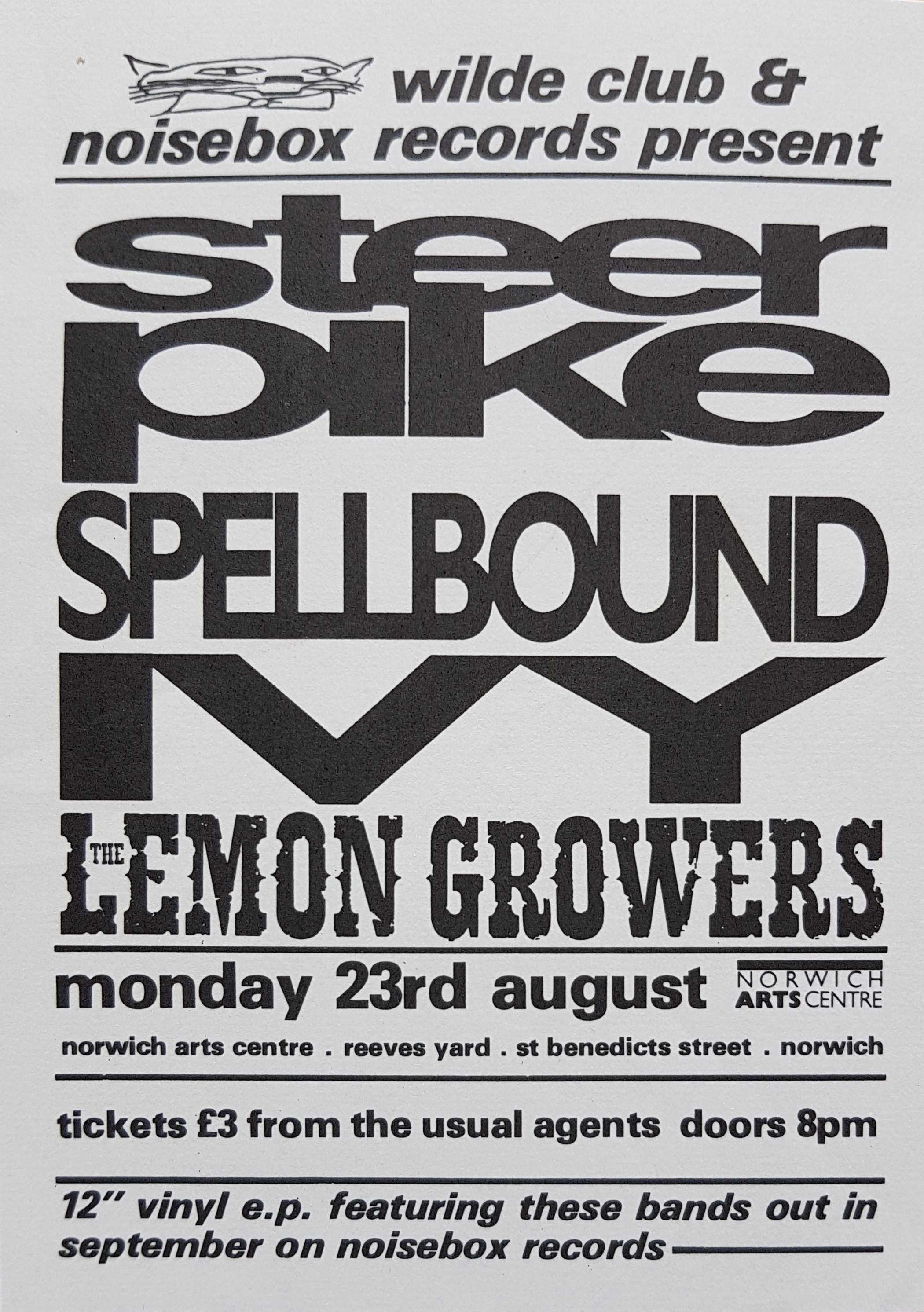 Picture of Poster-TLG-NACS Norwich Arts Centre - Small (With Steer Pike / Spellbound / Ivy) by artist The Lemon Growers 