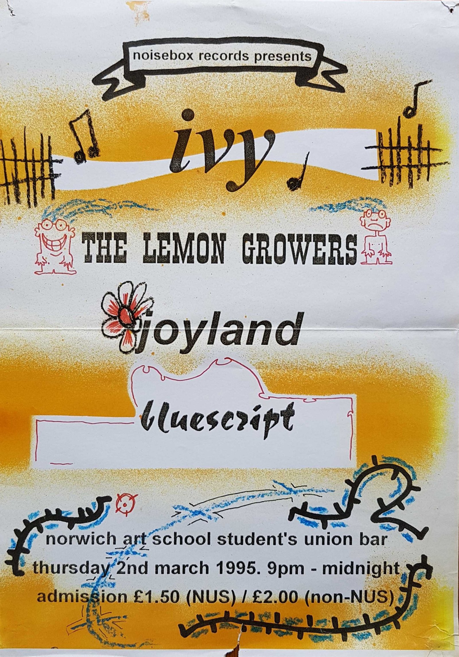 Picture of Poster-TLG-NAS Norwich Arts School (With Ivy / Joyland / Bluescript) by artist The Lemon Growers 