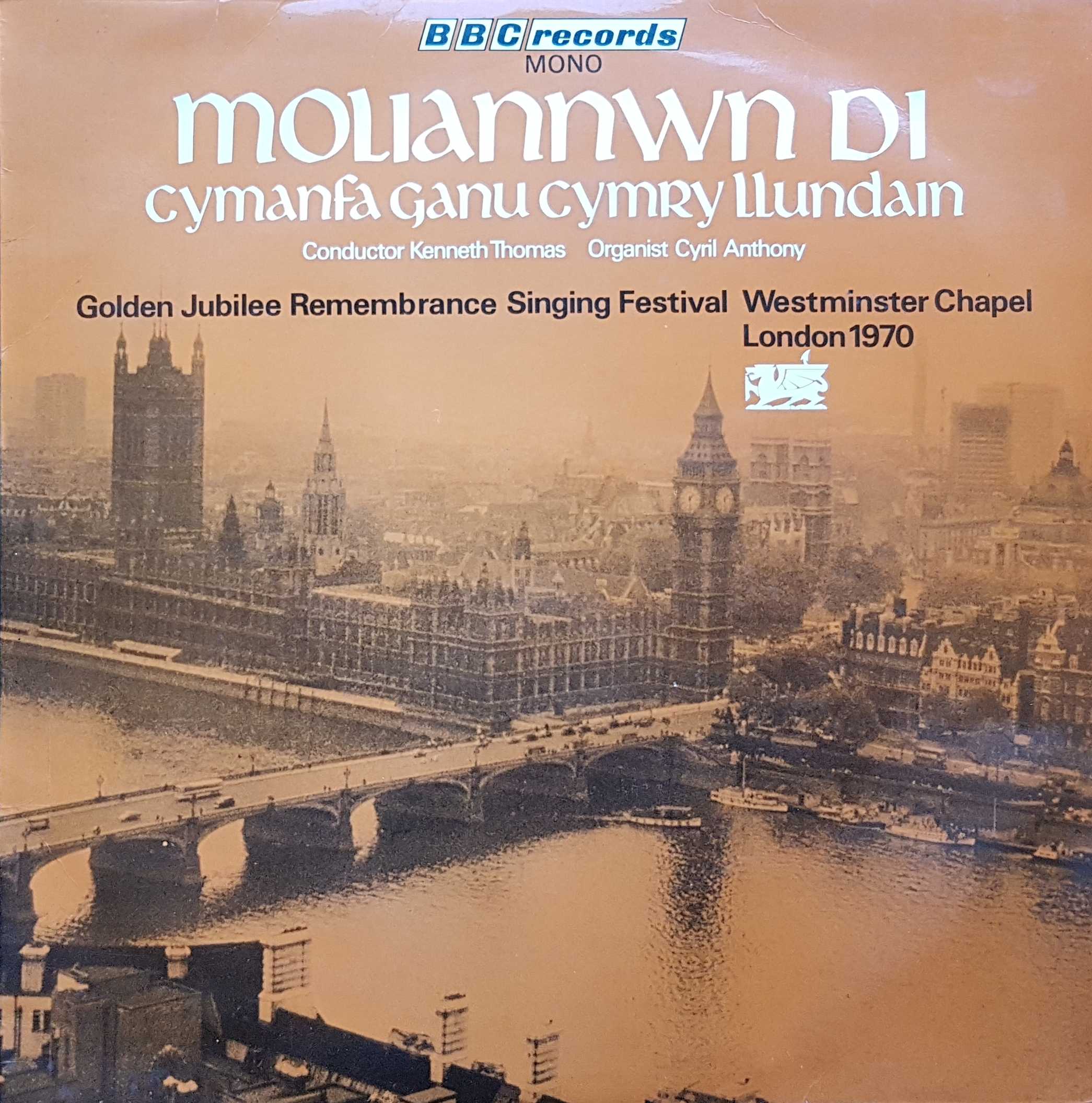 Picture of REC 108 Moliannwn Di Cymanfa Ganu Cymry Llundain by artist Cyril Anthony / Kenneth Thomas from the BBC albums - Records and Tapes library