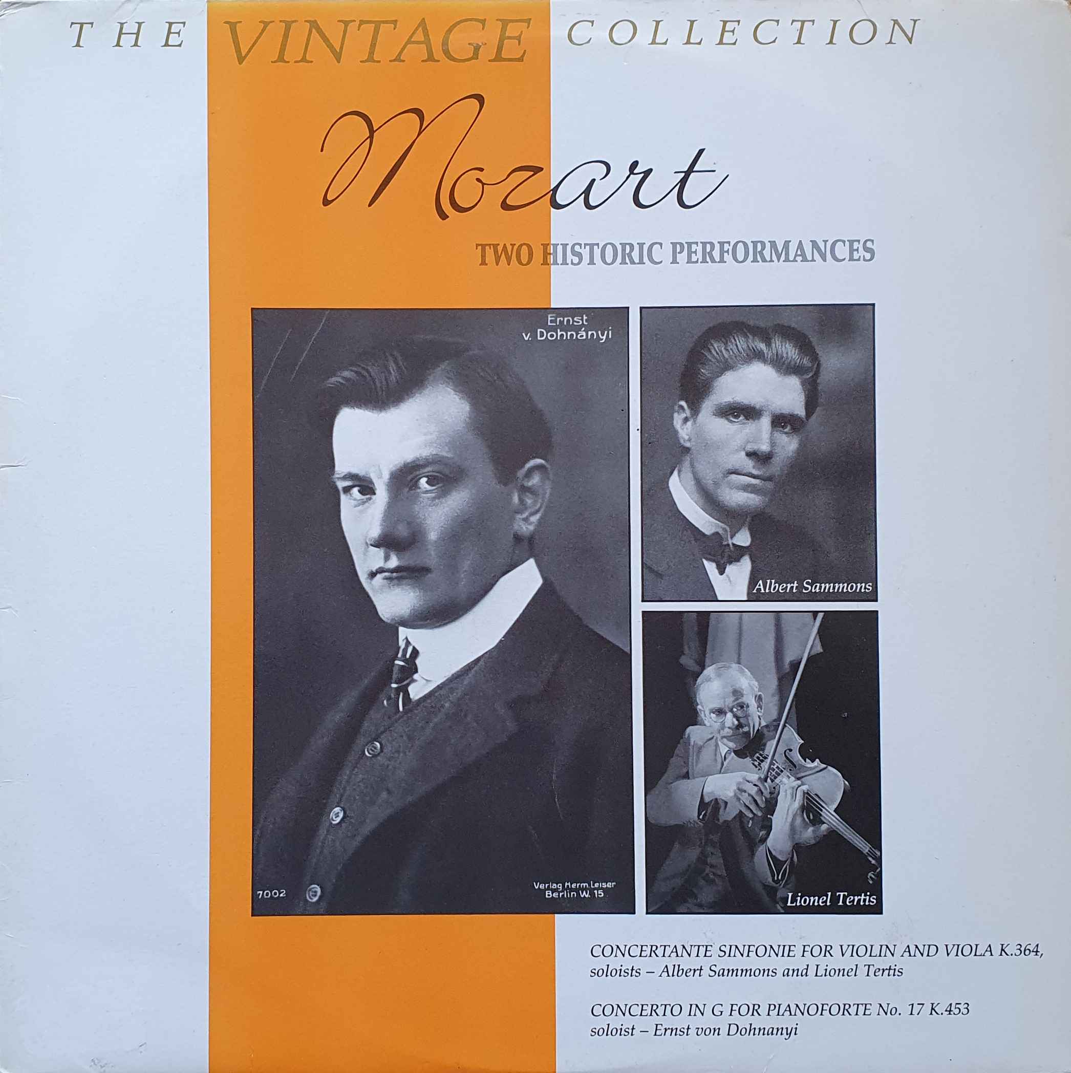Picture of REH 757 The vintage collection - Mozart two historic performances by artist Mozart / Sammons / Tetris / Dohnanyi from the BBC albums - Records and Tapes library