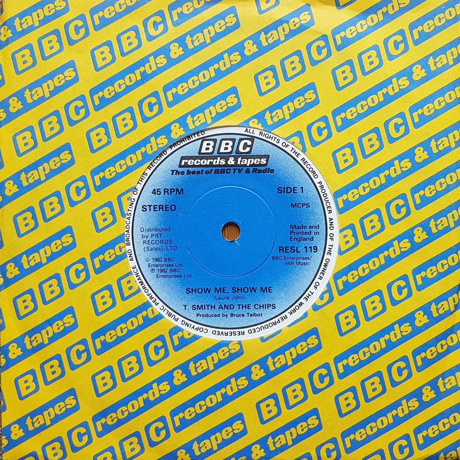 Picture of RESL 119 Show me, show me by artist T. Smith and the Chips from the BBC singles - Records and Tapes library
