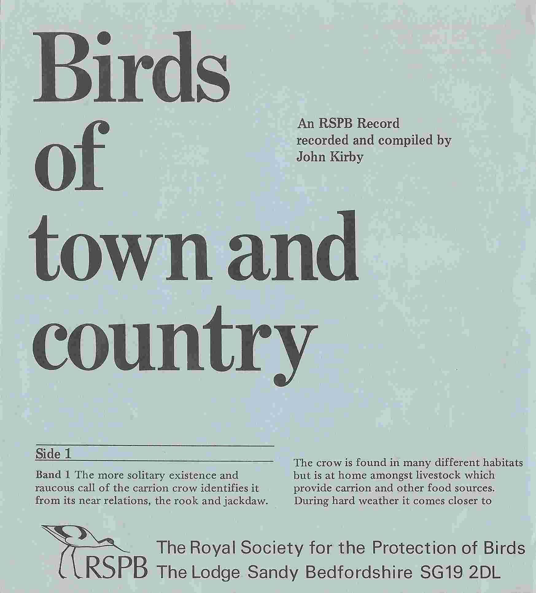 Picture of Birds of town & country by artist John Kirby from ITV, Channel 4 and Channel 5 singles library