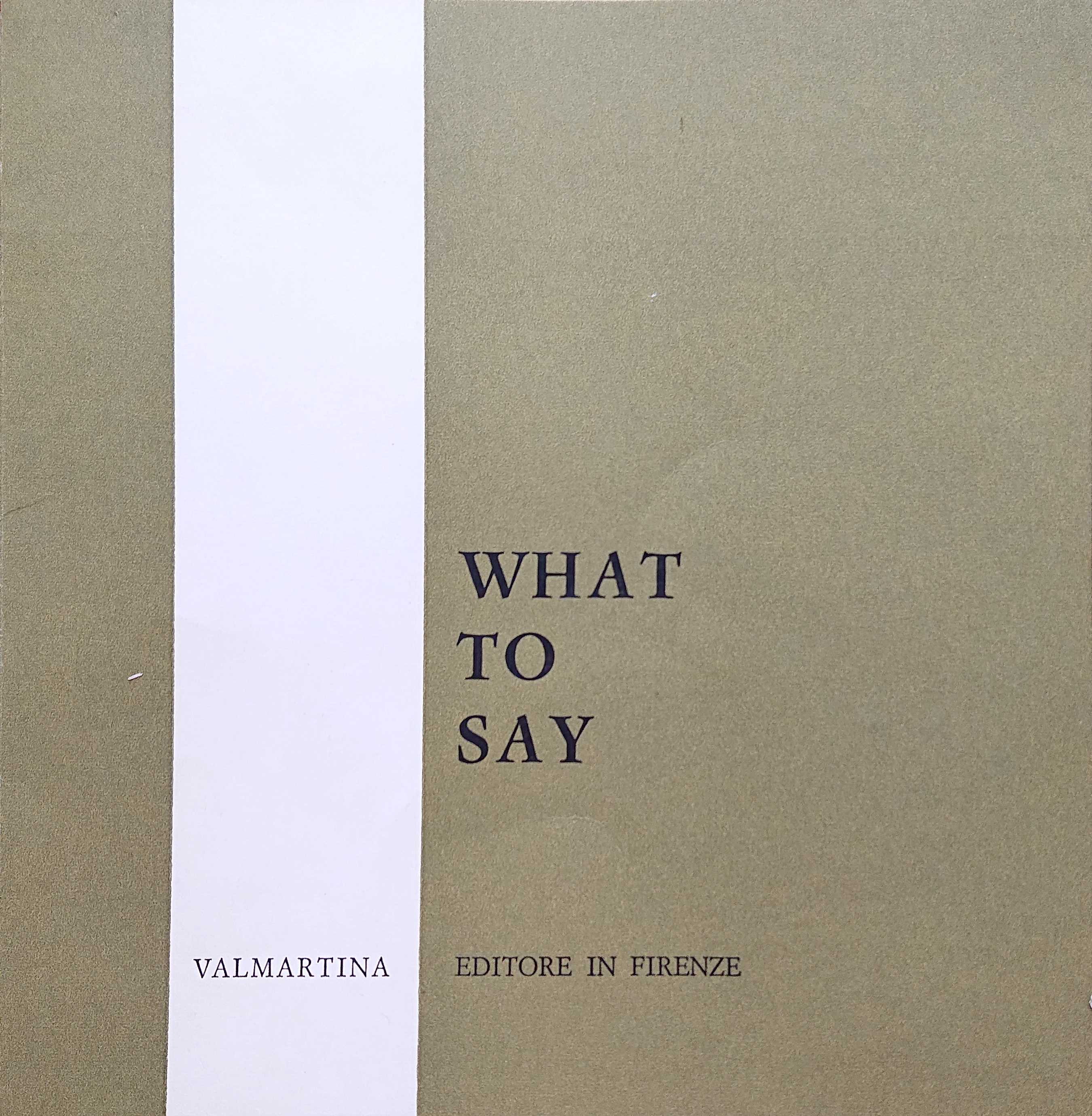 Picture of books-WTS 1-2 What to say (Cosa dire e come dirlo) by artist Licia Barocas from the BBC books - Records and Tapes library